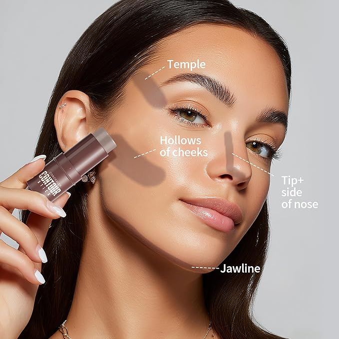 Cream Contour Stick, Cool Toned Contour & Sculpt Stick for Natural Sculpted Face Makeup, Creamy Texture & Non Cakey, Long Lasting Cream Bronzer Stick, Buildable & Highly Pigmented (07 Bronzer)