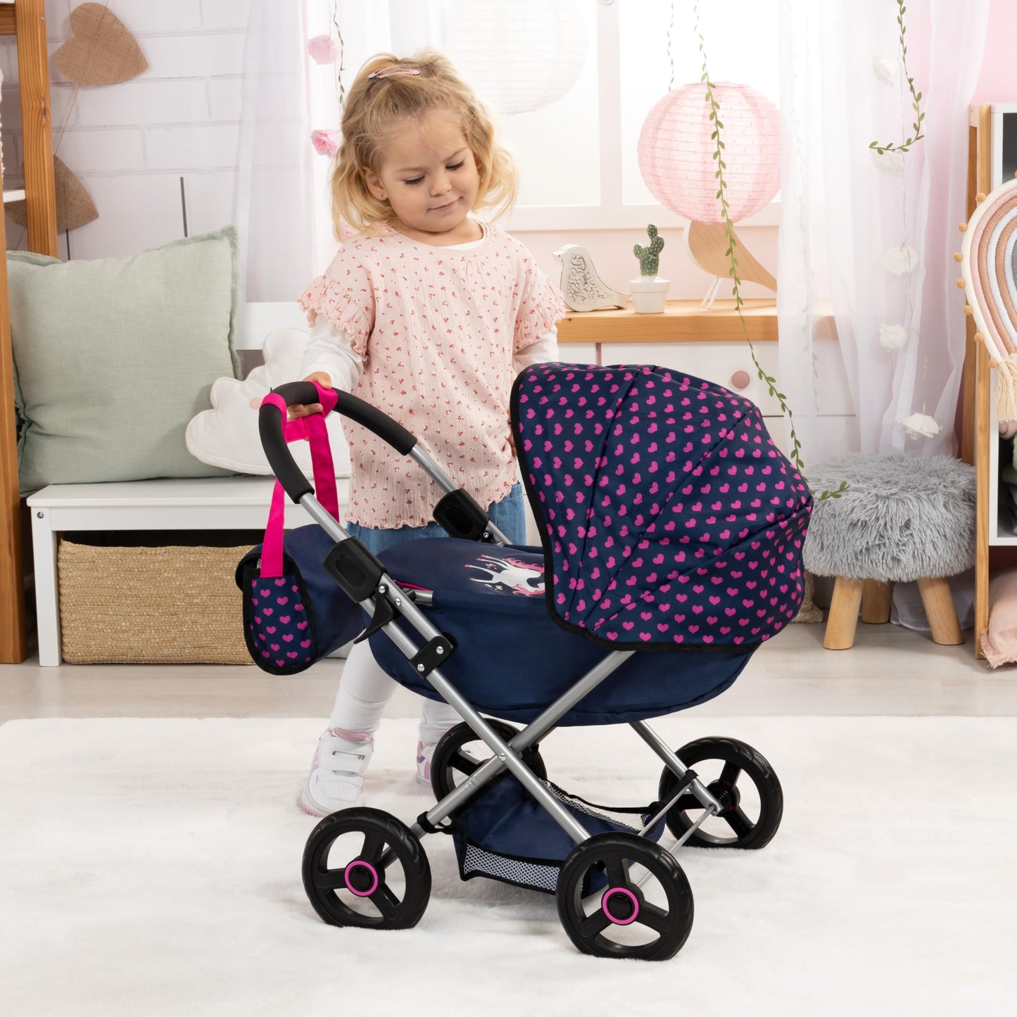 Bayer 4-in-1 Doll Pram Stroller Set with Accessories for 18 in Dolls