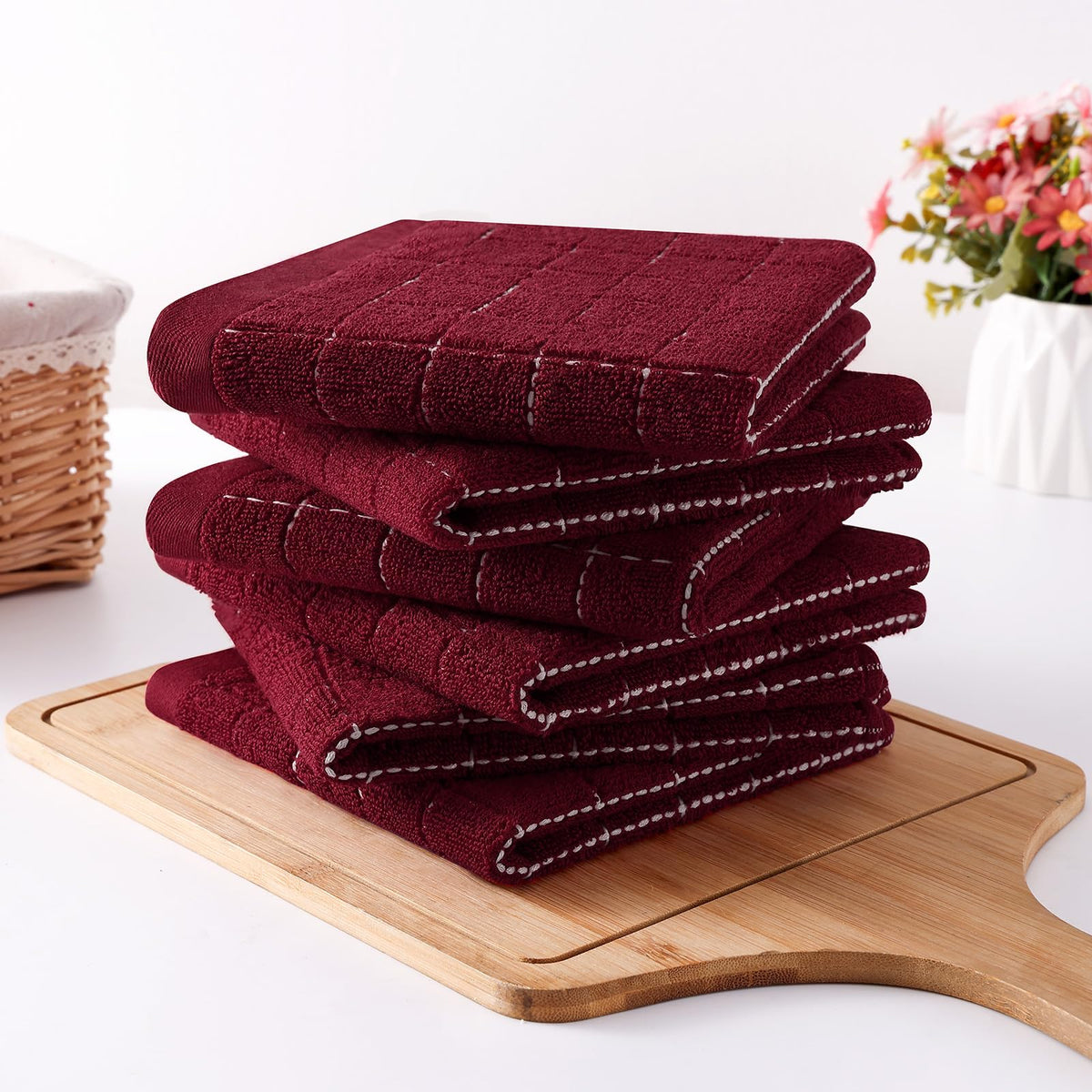 100% Cotton Terry Kitchen Dish Cloths (8 Count)