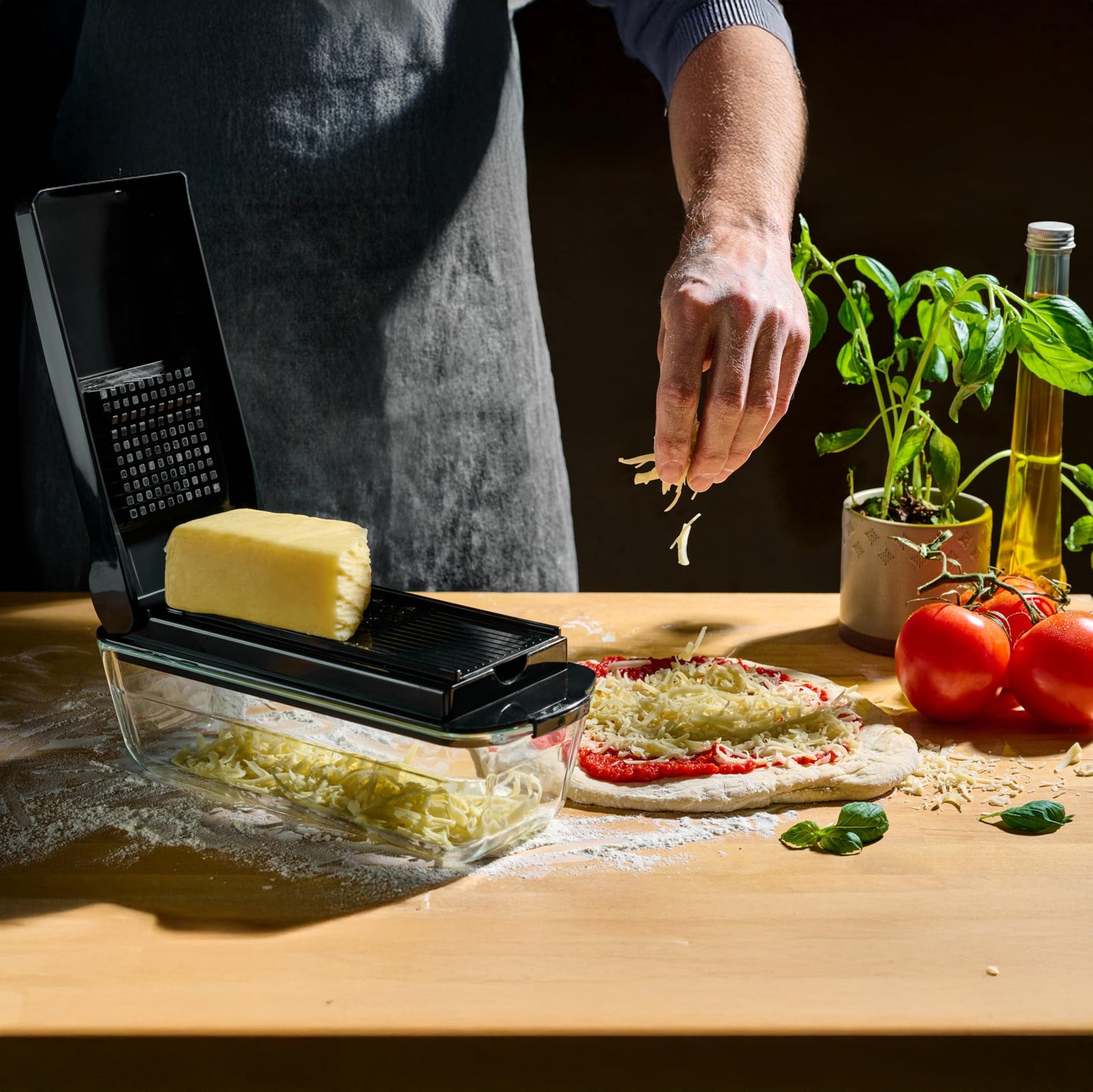 Le'raze 13-in-1 Vegetable Chopper Pro with Glass Container, Stainless Steel Blades, BPA-Free, Mandoline Slicer, Manual