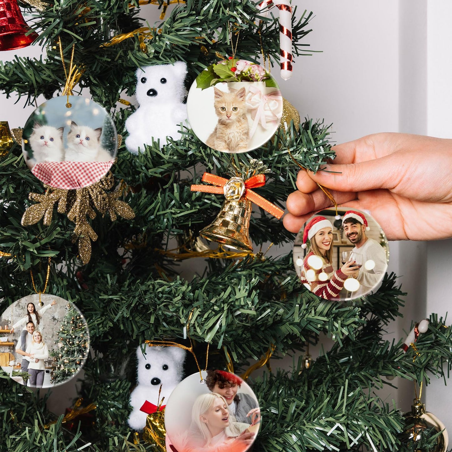 Sublimation Ceramic Ornaments ‌Personalized White Round Porcelain Ornaments for Xmas Tree - Bulk Ceramic Discs, Sublimation Ornament Blanks Ideal for Heat Press Printing (25, Round)