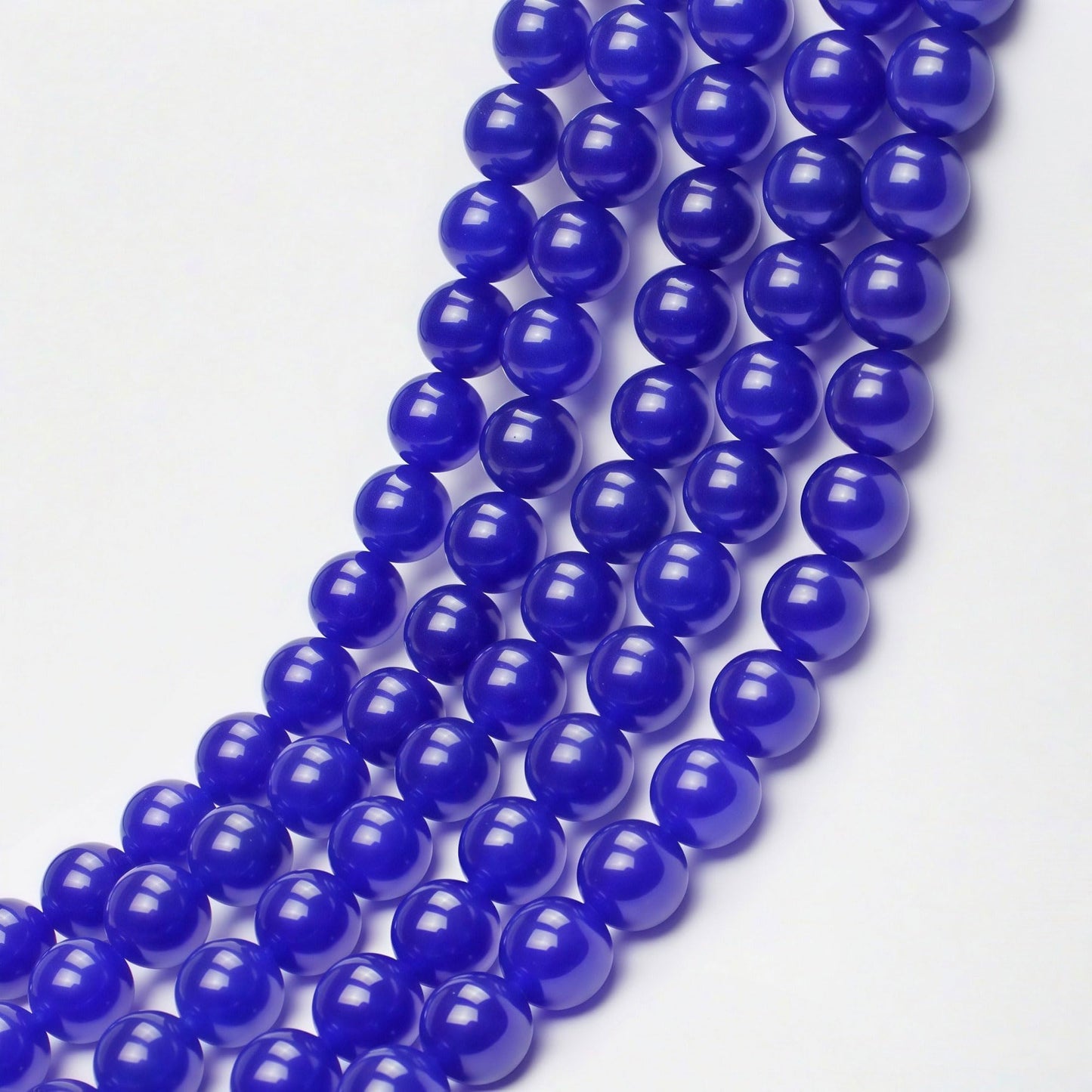 MJDCB Natural Stone Beads Sapphire Jade Round Loose Beads for Jewelry Making DIY Bracelet Necklace (10mm)