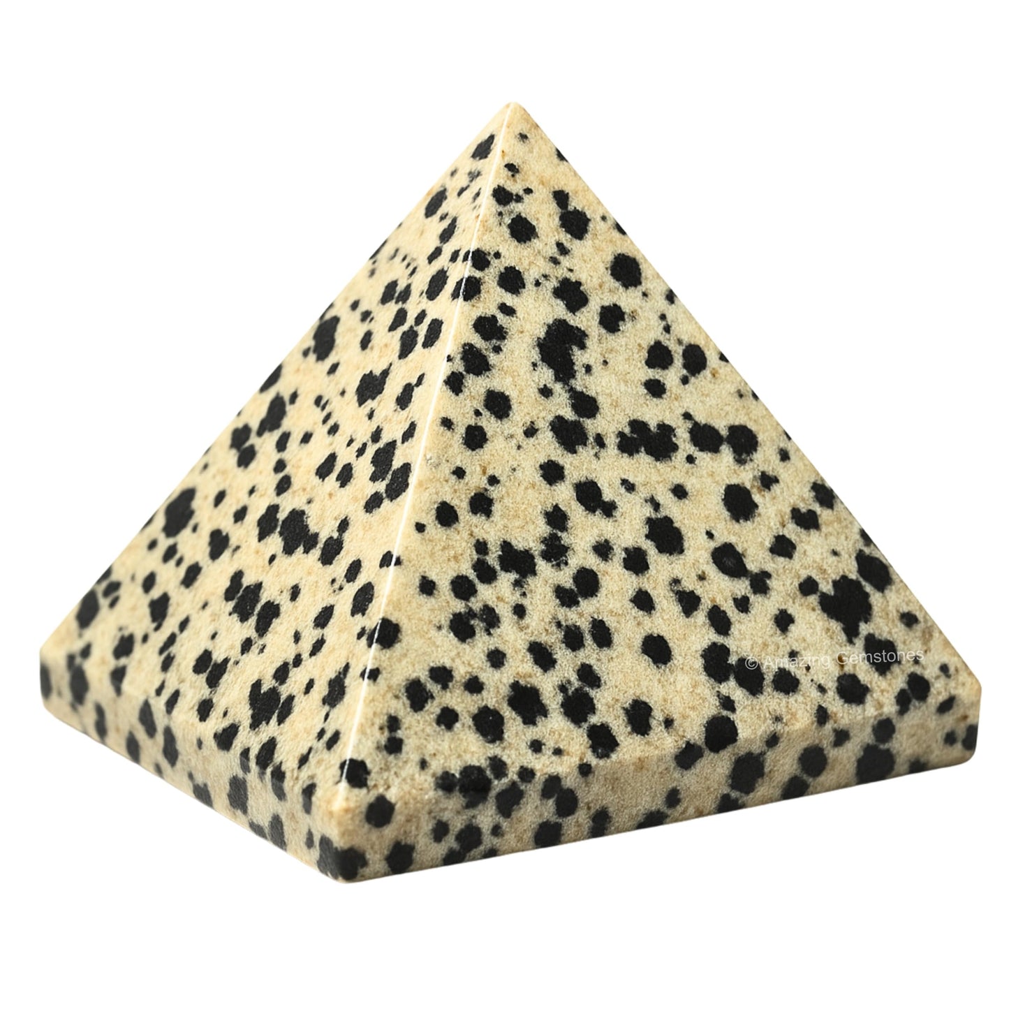 Amazing Gemstone Dalmatian Jasper Pyramid Crystal Healing Stones - 1.5" Great Pyramid Figurine of Natural Stone Pyramid for Meditation, Reiki, Chakra Balancing and Crystal Pyramids Grid