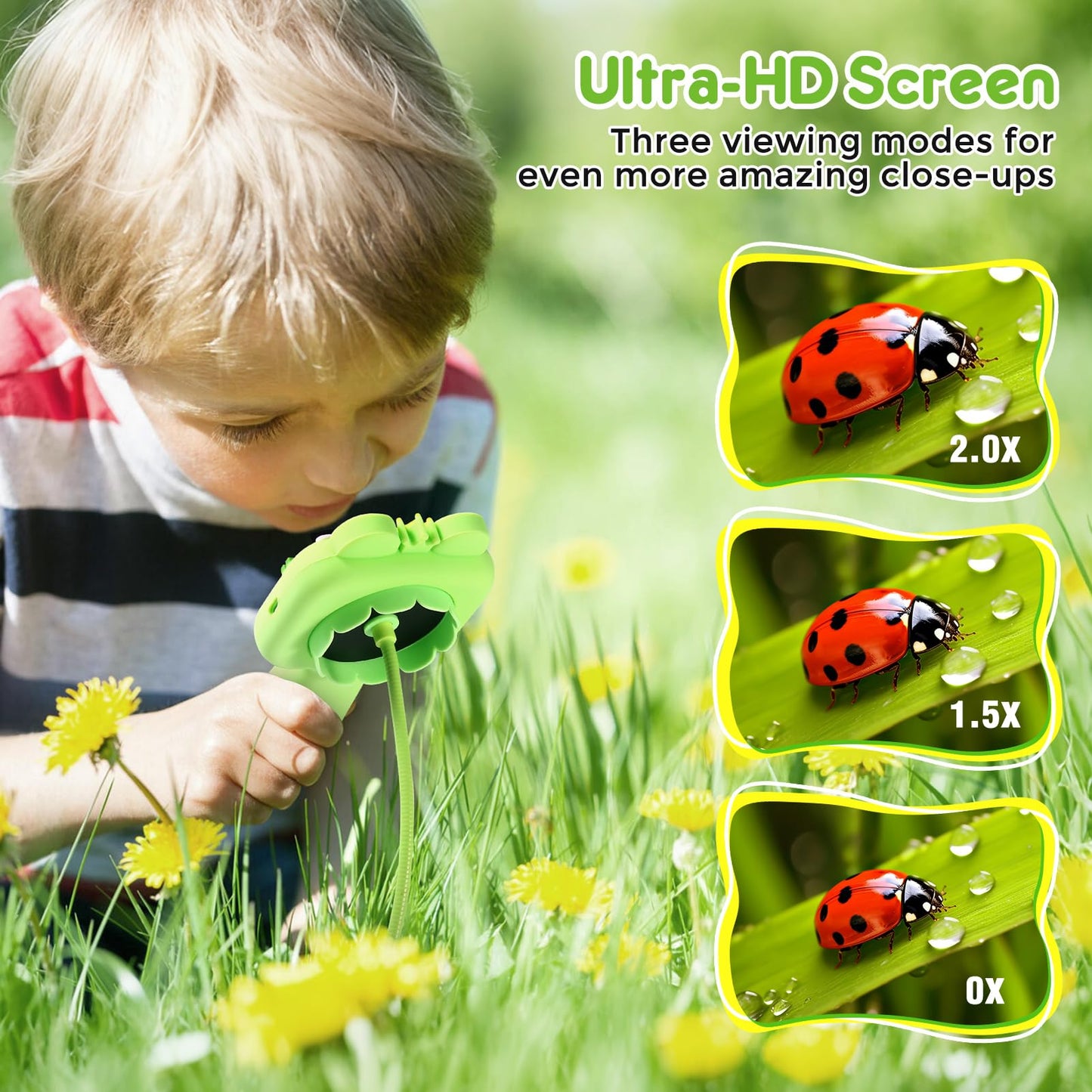 Borescope Camera for Kids - STEM Science Educational Toy for 4-12 Years Old Boys & Girls | Birthday Gift for Outdoor Adventures & Nature Discovery (Green)