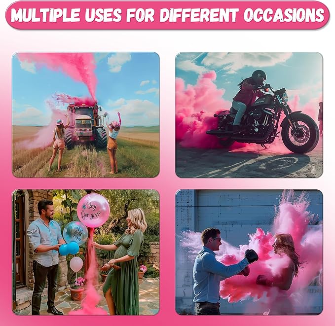 POPUPARTY 1 Pack Black-out Gender Reveal Powder- 2 lbs Pink Powder – Perfect for Baby Gender Reveal, Car Burnout, Color Toss, Photoshoots, Helicopters