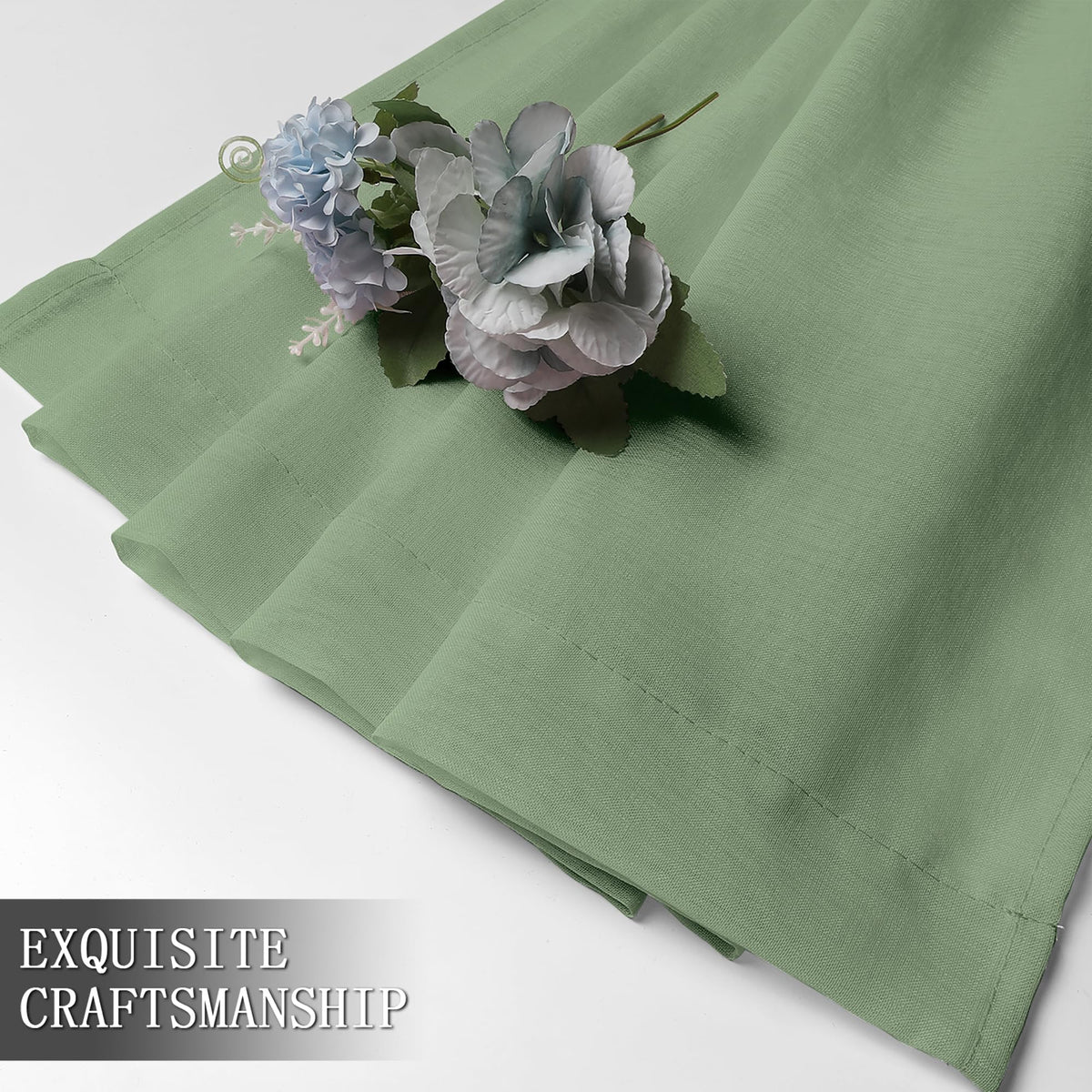 Short Sheer Curtain Linen Textured Bedroom Curtains Sheer Light Filtering Rod Pocket Voile Curtain for Living Room