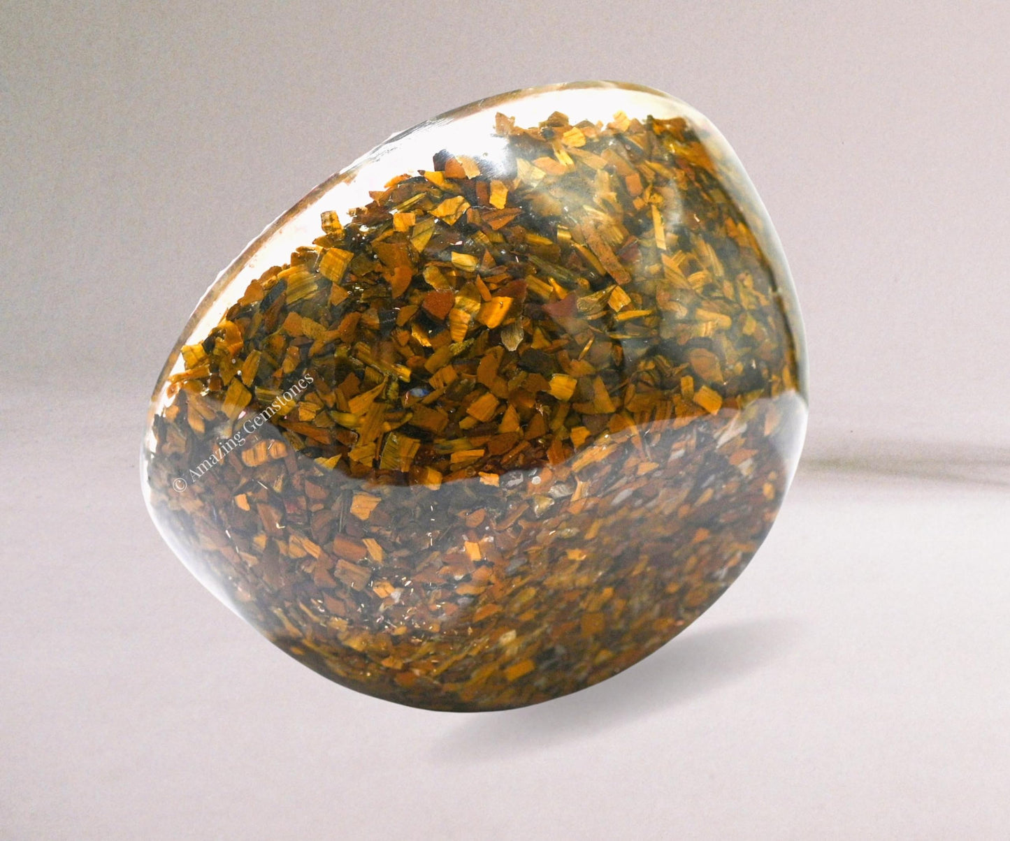 Amazing Gemstone Tigers Eye Orgonite Orgone Crystal Gemstone Bowl - 3" Orgonite Tigers Eye Crystal Bowl for Meditation, Crystals and Healing Stones Gift and Protection