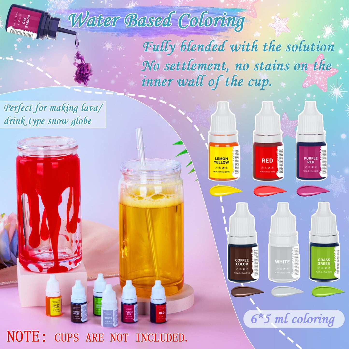 Snow Globe Tumbler Starter Kit DIY Tools, Snow Globe Cup Supplies Craft Too Set, Cups are Not Included