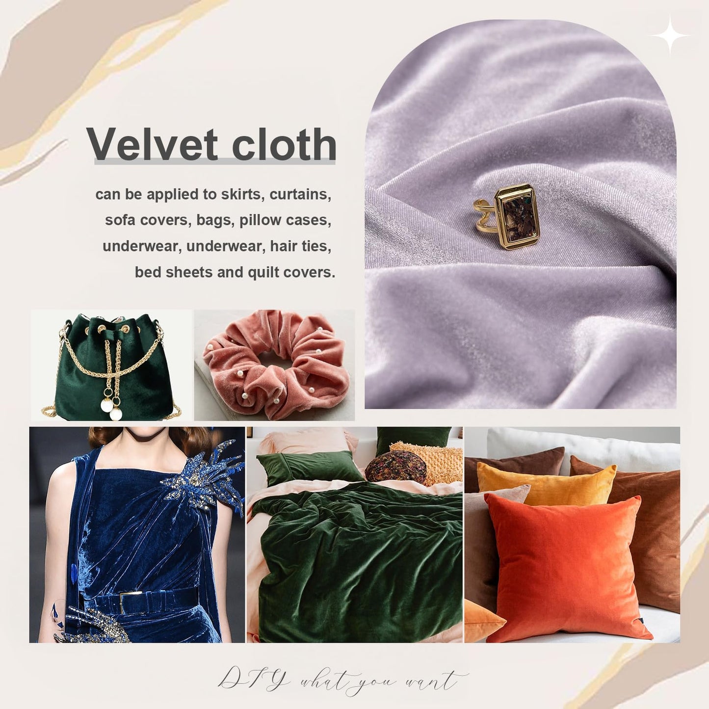 KKJIAF Hunter Green Stretch Velvet Fabric 60 Inch Wide, 5 Yard Soft Stretchy Fabric for Sewing Clothes, Apparel, Costume, Crafts - 90% Polyester 10% Spandex