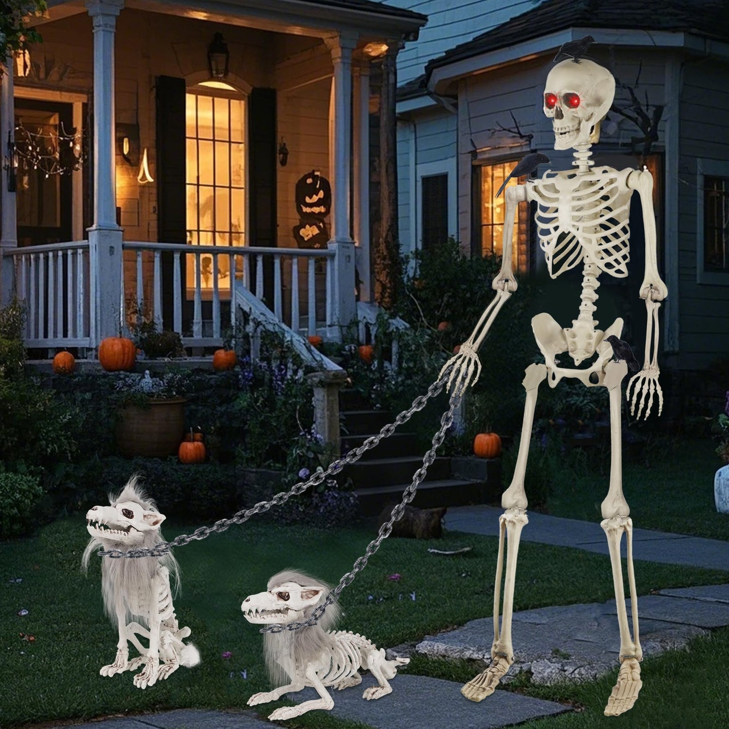 Zcaukya 6FT Halloween Plastic Chains-Costume Accessories, Fake Black Chain Links for Decor Haunted House, Prisoner Theme, Scary Party Horror Props