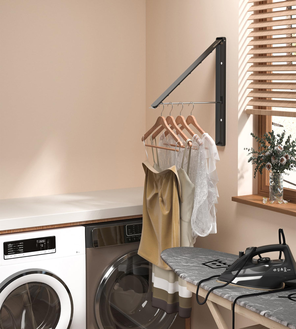 Clothes Drying Rack Wall Mounted (2 Count)