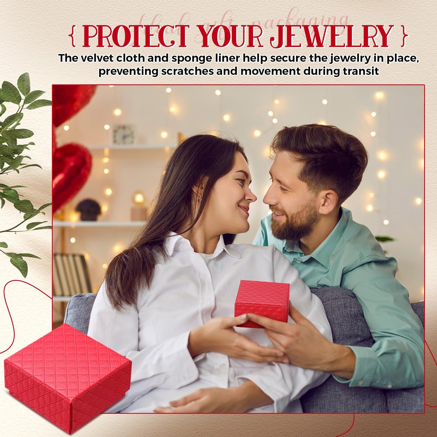 Landical 100 Pcs Jewelry Ring Gift Box 2'' x 2'' x 1'' Small Cardboard Earring Ring Gift Box with Velvet and Sponge Liner Pendant Case Bulk for Necklace Bracelet Earring Display Wedding (Red)