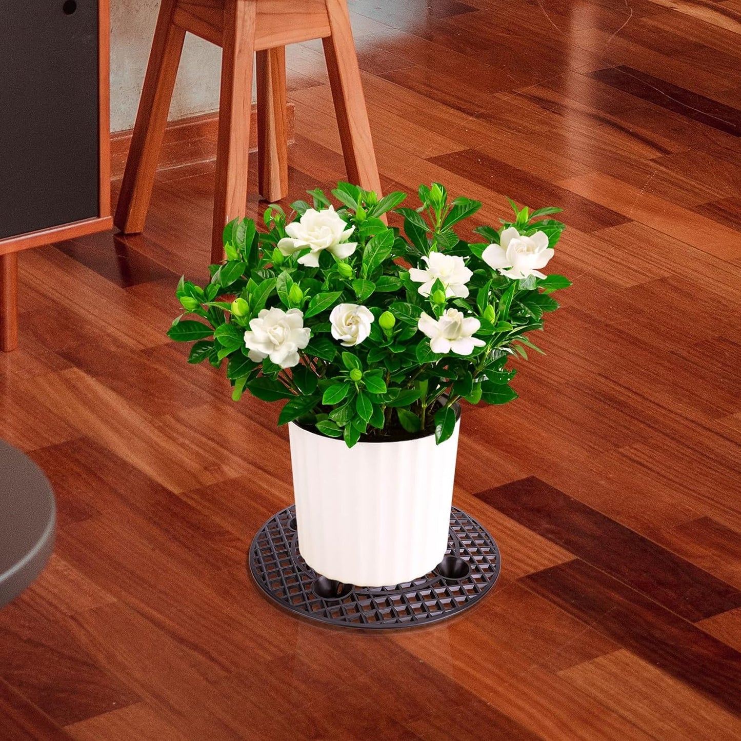 LFUTARI 6Pcs Plant Level Pot Elevator, 7.8 inch Plant Stands, Plant Pot Saucer for Prevent Rot and Damage on Patio & Deck (20cm-6pcs, Black)