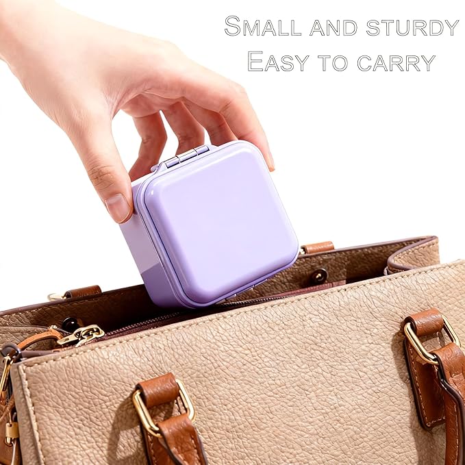 Denture Bath Case, Denture Soaking Container Denture Cup Soaking Holder Mouth Guard Denture Box Denture Baths Cleaning with Lid Waterproof （Purple）