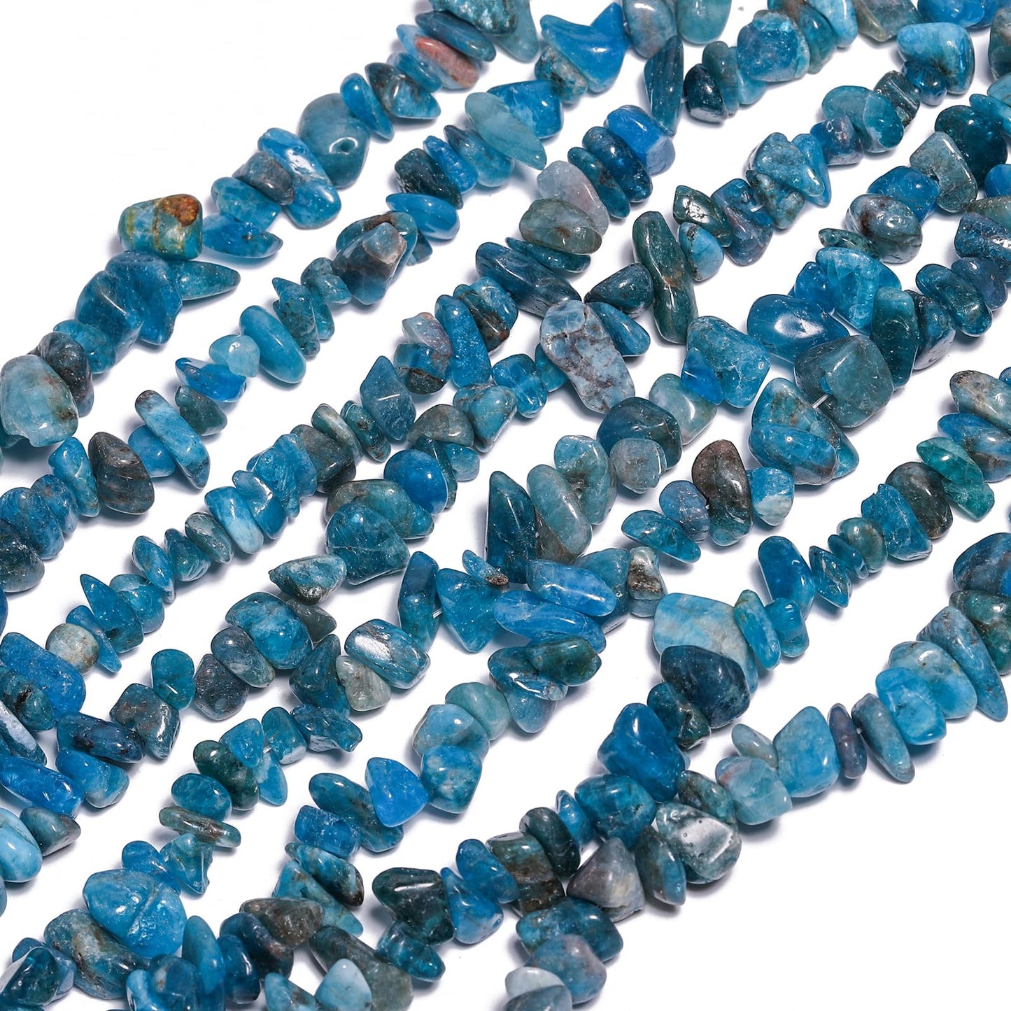 NITOPUPU 30in Apatite Natural Chip Stone Beads 5-8mm About 230pcs, Irregular Drilled Blue Bead for Bracelets Jewelry Making Supplies for Adults, DIY Crafts.