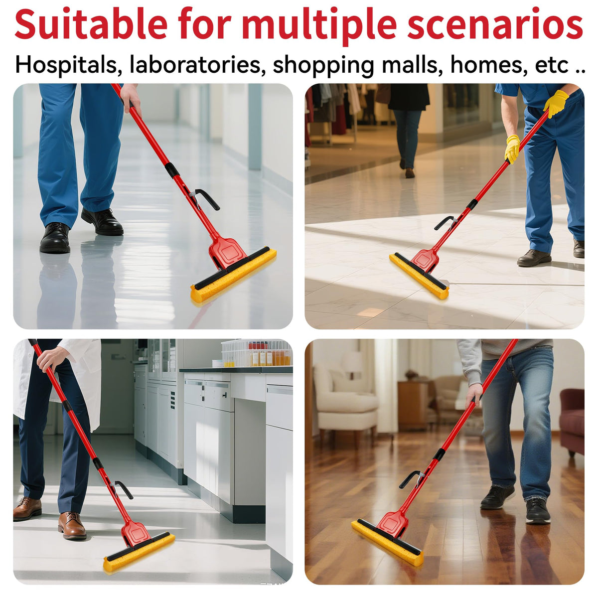 2 Cellulose Sponge Pop Up Sponge Mop Heads Suitable for Wood