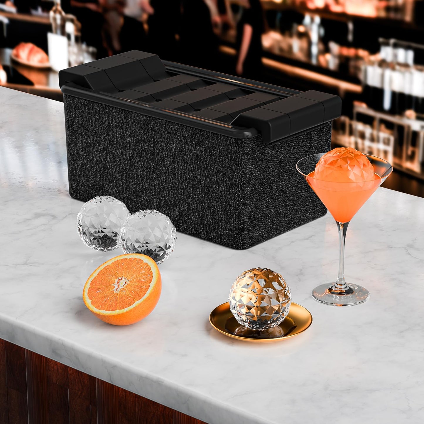 Bangp Clear Ice Ball Maker Mold,Whiskey Ice Cubes Mold,8 Distinctive 2" Crystal Clear Ice Balls for Cocktails and Drinks,Fun Shapes Ice Maker,Gifts for Men