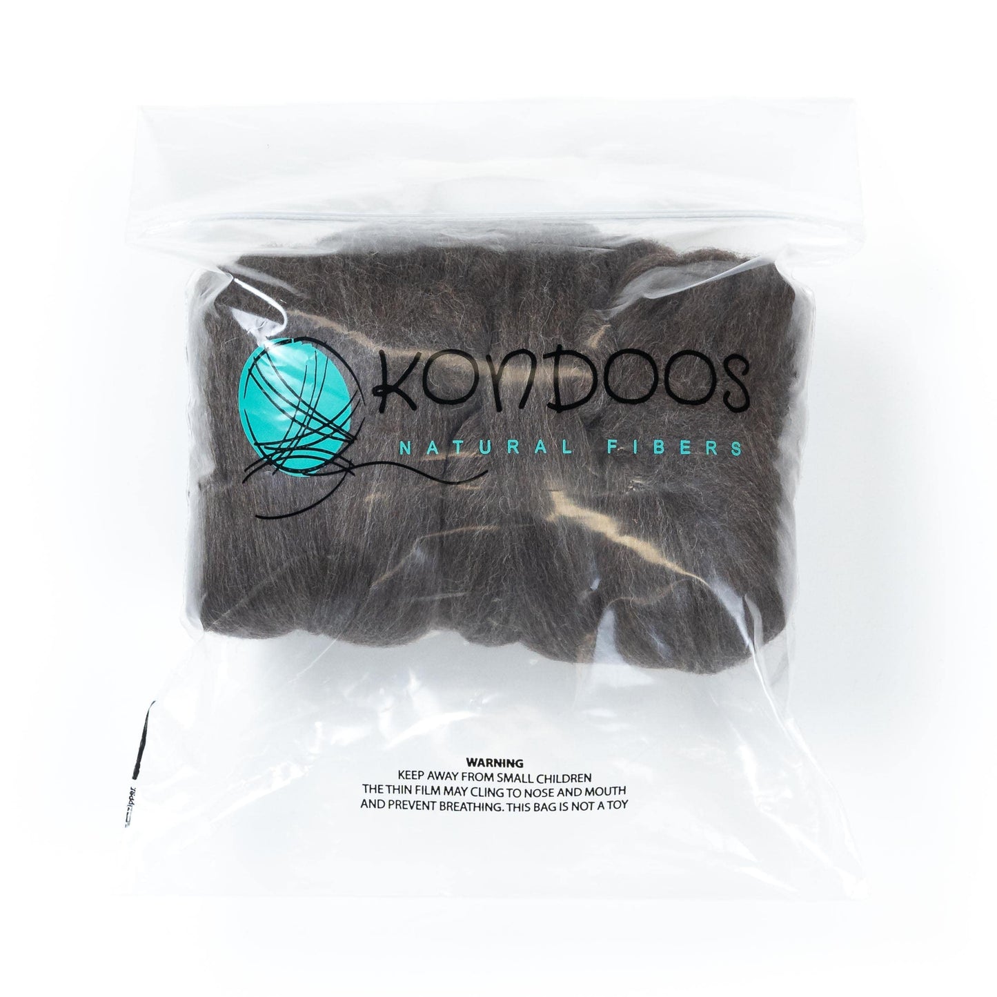 Kondoos Natural Wool roving, 8 OZ. Best for Needle Felting, handcrafts and Spinning. Natural Colours, un-Dyed. (Brown Mocha, 8 oz)