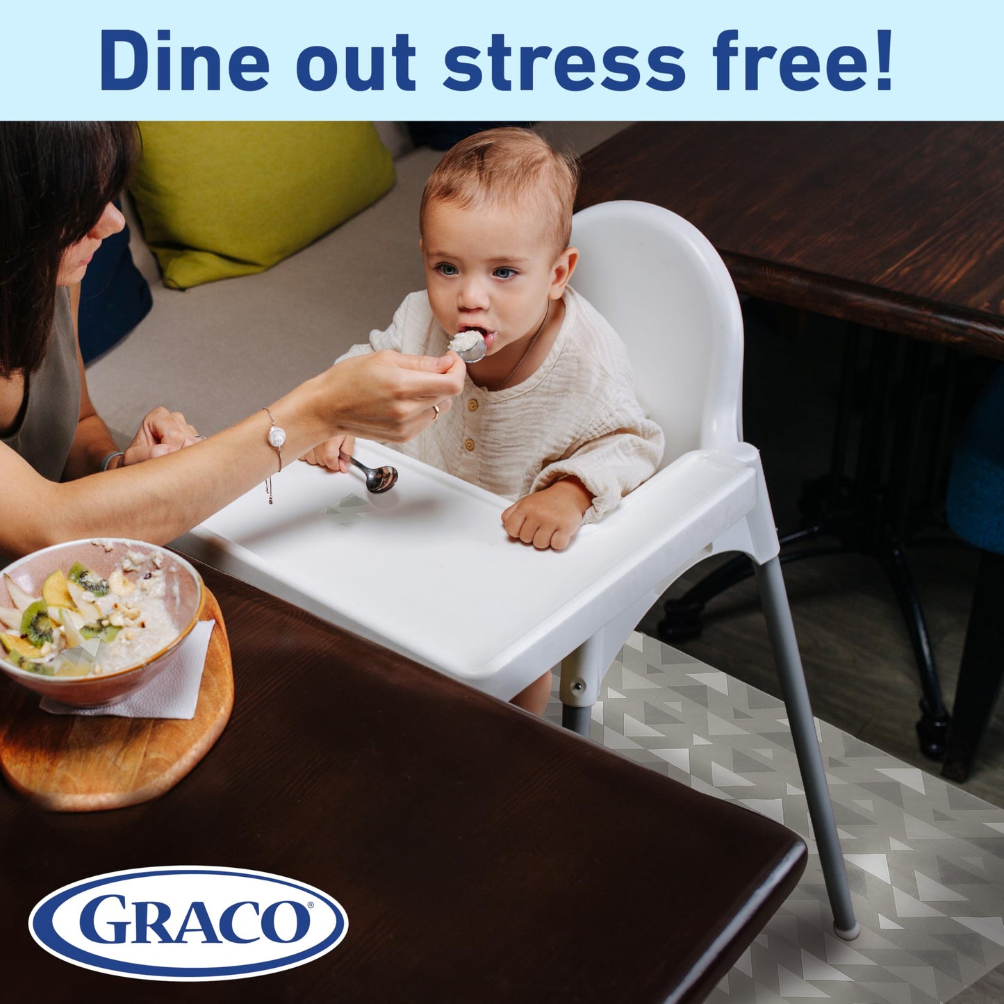 Graco Baby Disposable Splat Mats, 30 Sheets with Assorted Designs, 47" x 40", Eco-Friendly Floor Protector for Mealtime, Home & Restaurant Use
