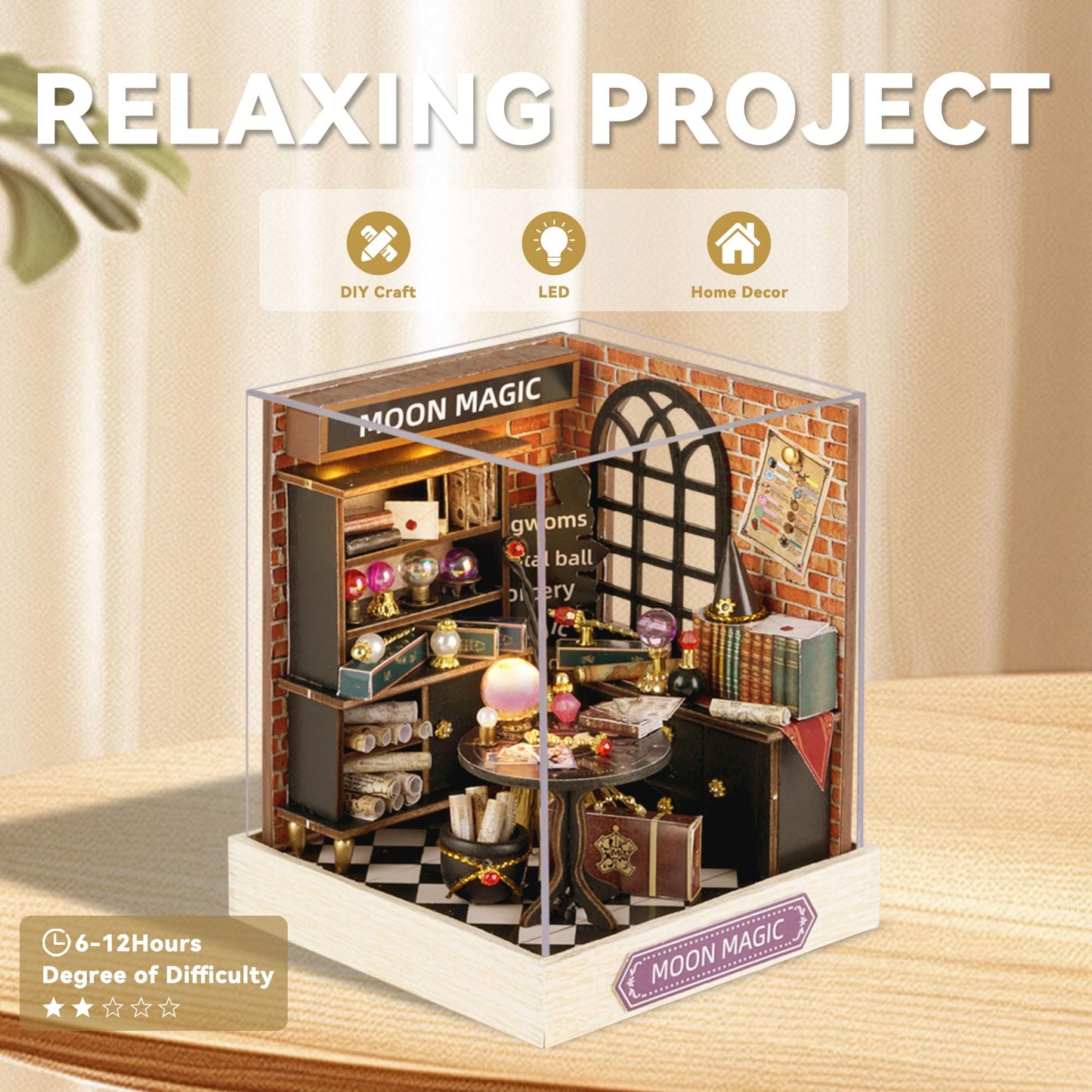 Flever Dollhouse Miniature DIY House Kit Creative Room with Furniture for Romantic Artwork Gift (Moon Magic)