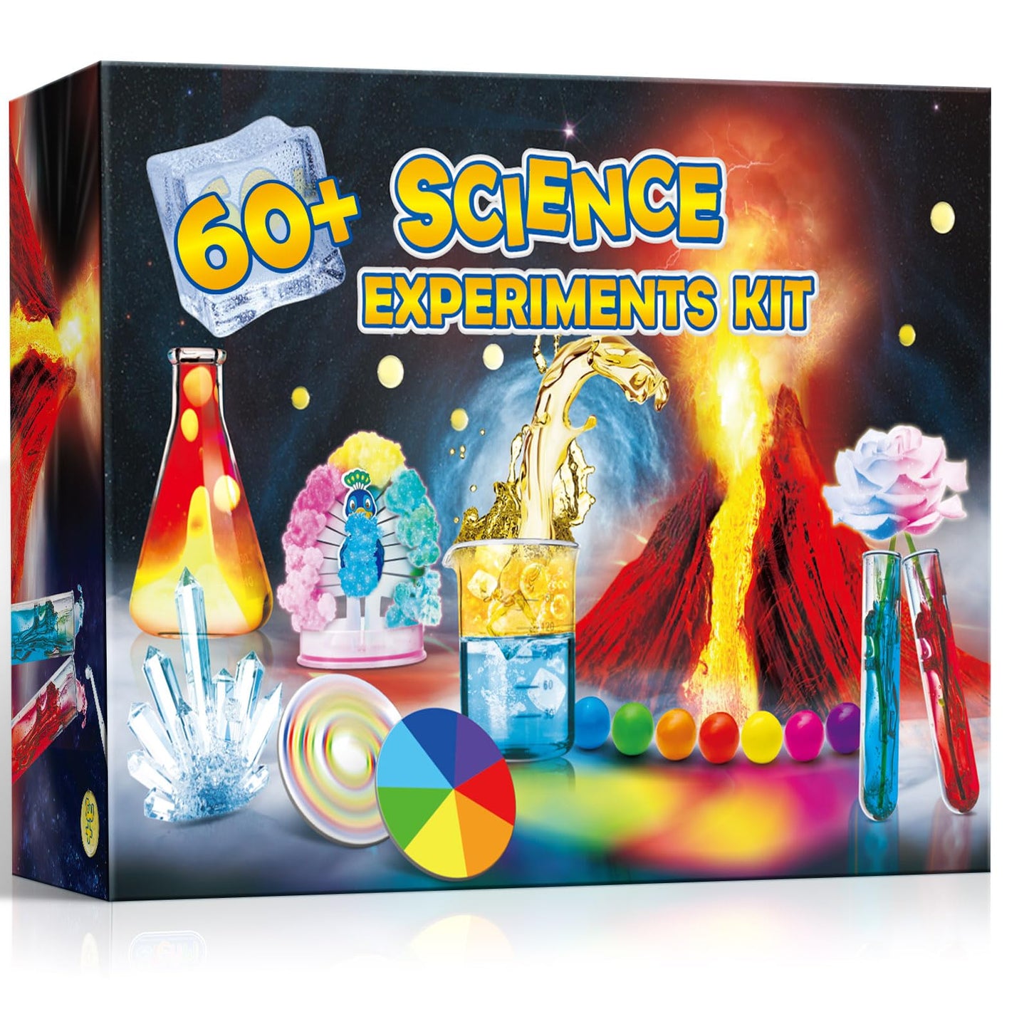 UNGLINGA 60+ Science Experiments Kits for Kids, Boys Girls Toys Gifts, Science Lab S.T.E.M Activities Educational Project with Chemistry Set, Erupting Volcano, Color