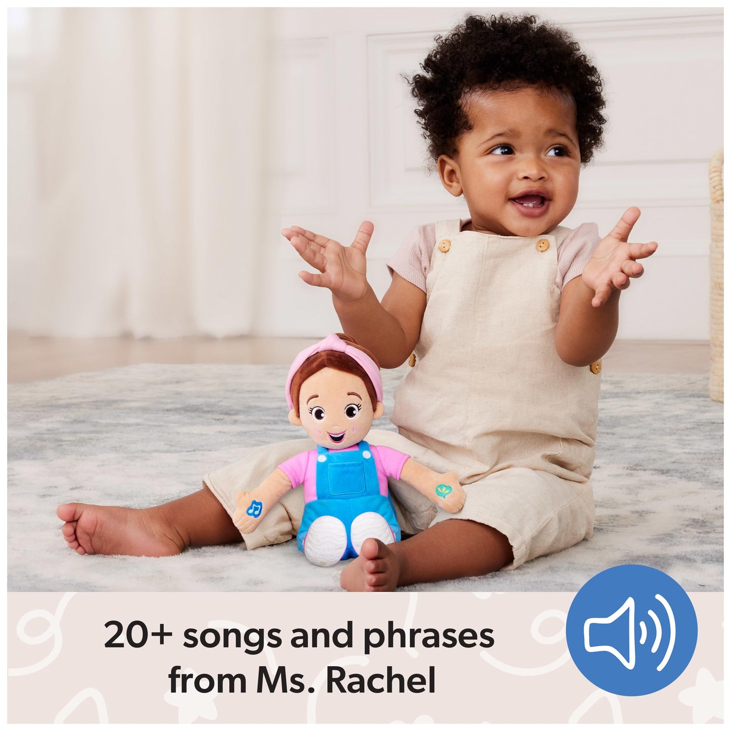 Ms. Rachel Official Speak & Sing Doll, 16” Tall Interactive Toy with 4 Songs & 16+ Phrases, Toddler Toys for Girls & Boys Ages 6 Months to 3+ Years.