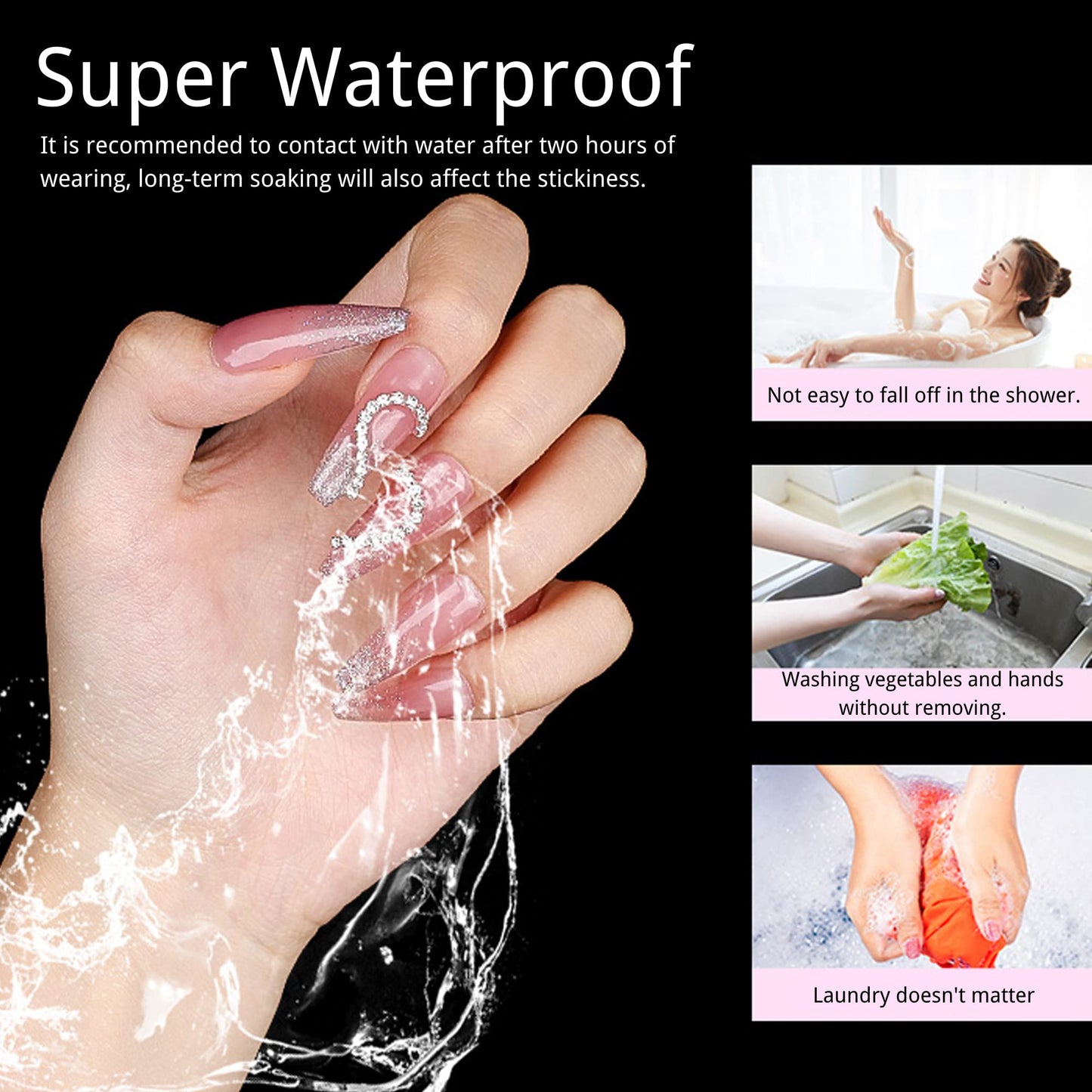 Sun&Beam Nails Adhesive Tabs 25 Sheets for Press On False Nail Tip Gel Glue Double Sided Tape Stickers Waterproof Transparent Strong Sticky (for Foot 25 Sheets)