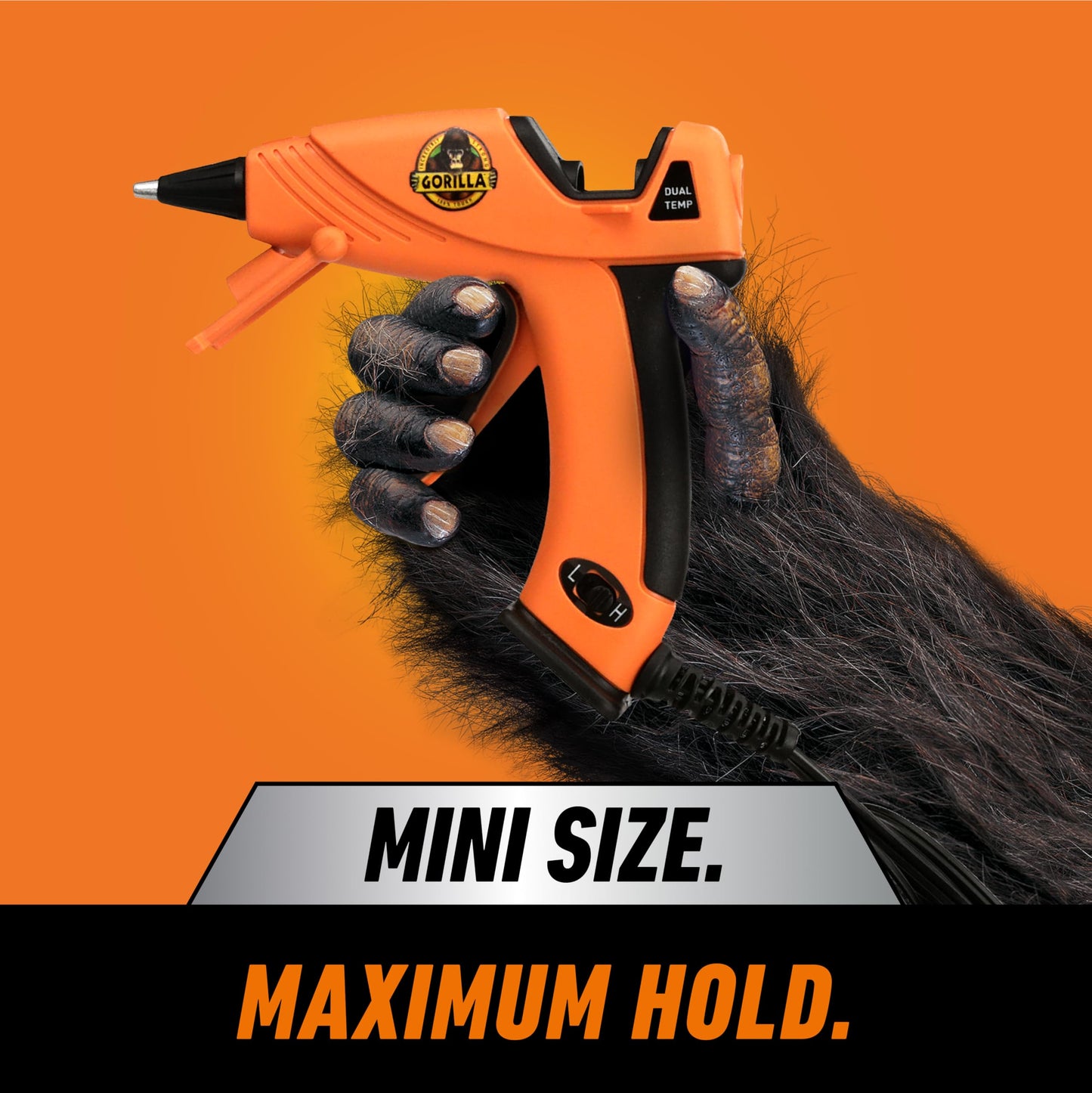 Gorilla Mini Hot Glue Gun Kit (Pack of 1 Mini Hot Glue Gun and 30 Sticks) - Dual Temp, Precision Nozzle, and Easy Squeeze Trigger
