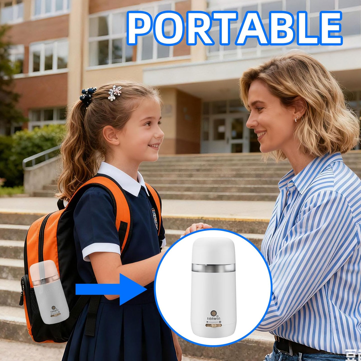 tenwin Fully Automatic Electric Pencil Sharpener for 7-12mm Pencils, Auto in&Eject, 3 Selectable Adjustable Pencil Nibs with Breathing Light (White)