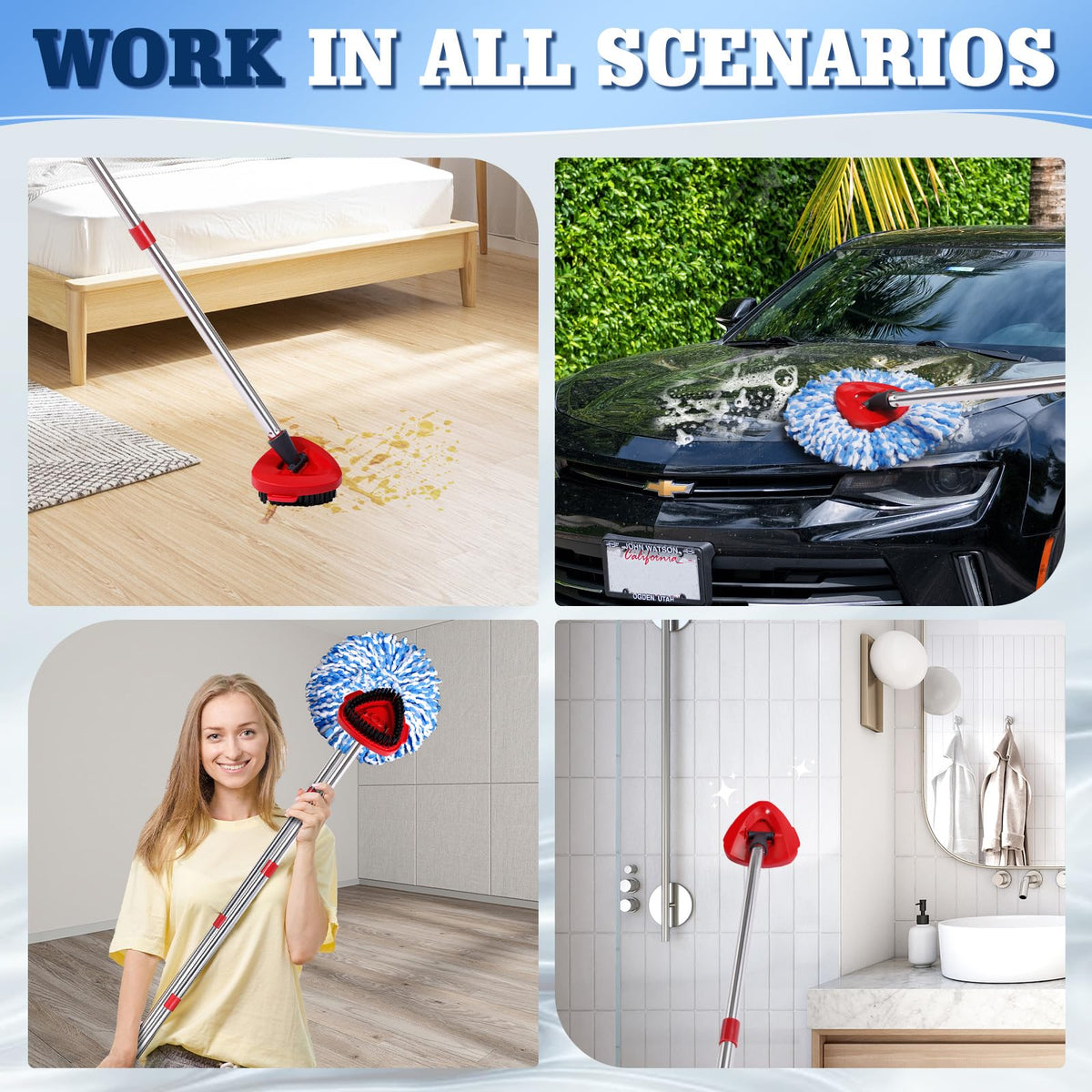 8 Pack Spin Mop Replacements Head Compatible for Ocedar RinseClean 2 (8 Count)