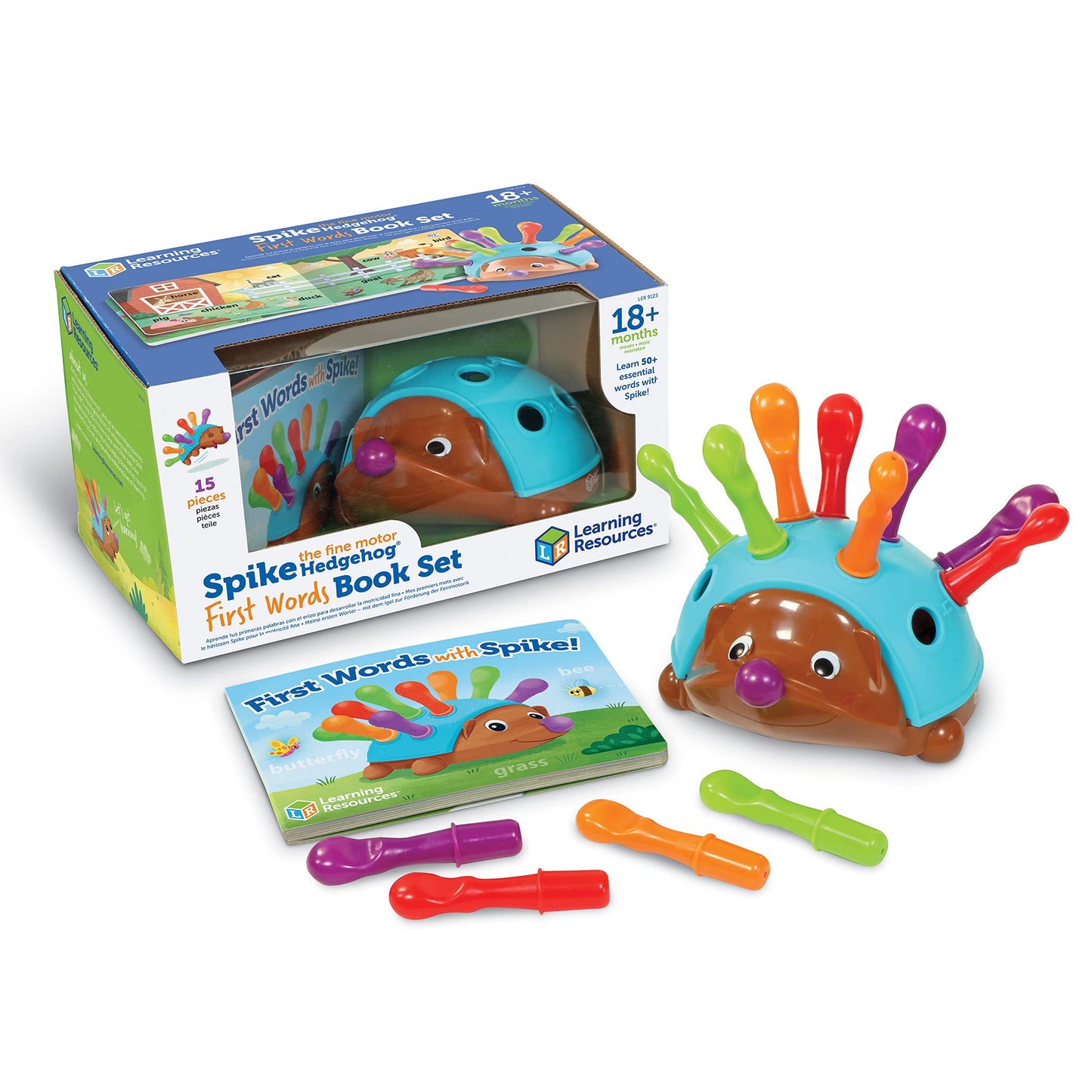 Learning Resources Spike the Fine Motor Hedgehog First Words - Toddler Activity Toys, Preschool Fine Motor Skills, Age 18 Months+