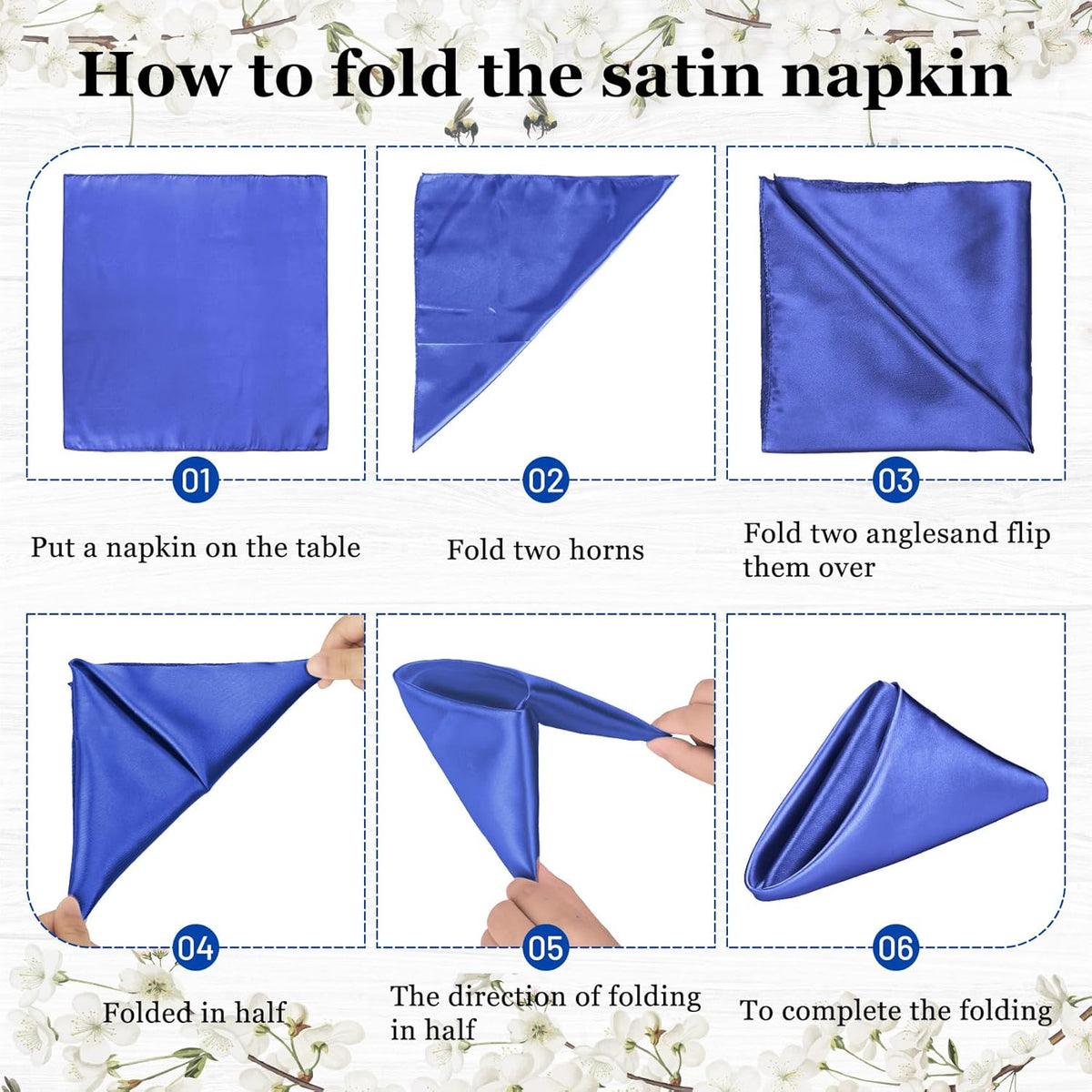 Bailarina 80 Pack Royal Blue Satin Napkins,17x17 Inches Wedding Napkins Square Soft Silky Table Napkins Bulk Decorative Elegant Cloth Napkin for Party Decoration, Banquet,Wedding,Graduation
