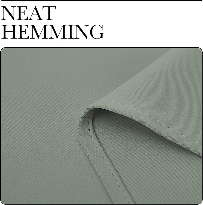 NICETOWN Greyish Green Blackout Curtains 96" Long for Office, Dining Room, Guest Room, Sound Reducing Heat and Cold Block Curtain Panels for Modern Room Decorative (55" Wide, 2 Pieces)