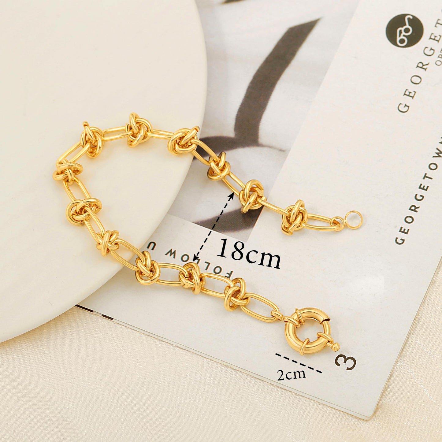 SOFYBJA 18k Gold Plated Personalized Chunky Knotted Link Chain Bracelets Rope Bracelet Jewelry for Women