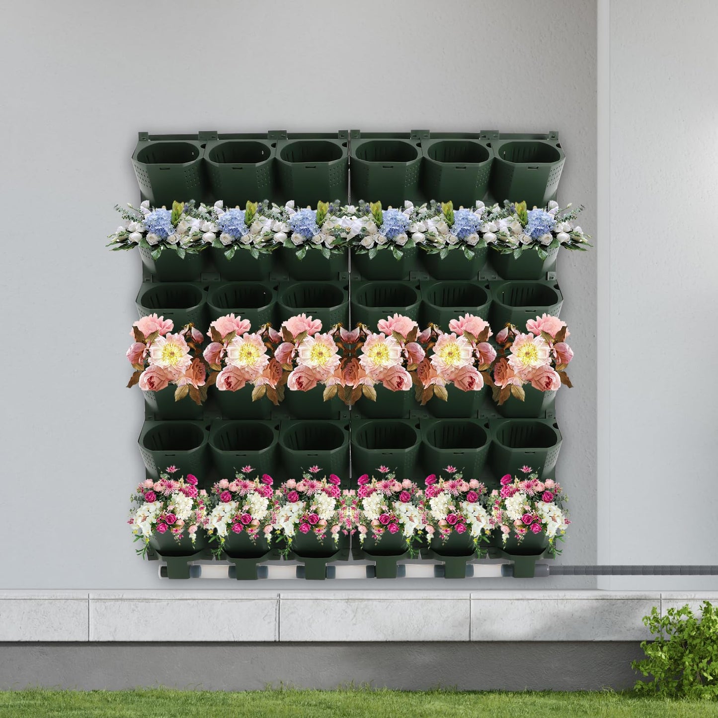 Self Watering Planters Wall Mounted 36 Baskets Automatic Watering System with Timer & Adjustable Drip Irrigation,Wall Planters for Indoor Outdoor Garden