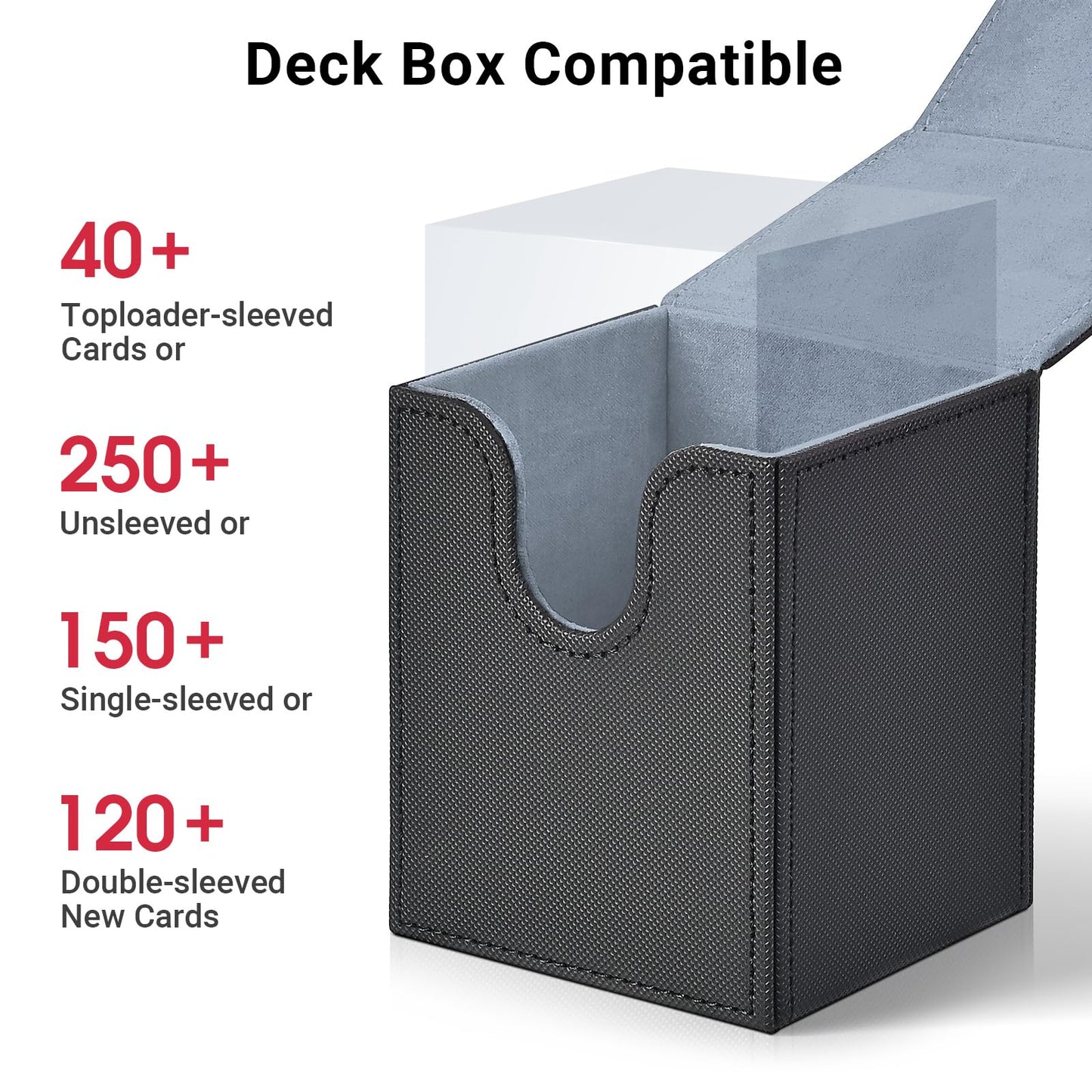Playmat & Deck Box Carrying Case – For TCG/CCG/MTG Gamemat with 4 Deck Boxes, 3 Compartments for Playmat, Deck Box and Dice, with Adjustable Shoulder Strap, Handle, Fits 14",15”,16" Playmats Black