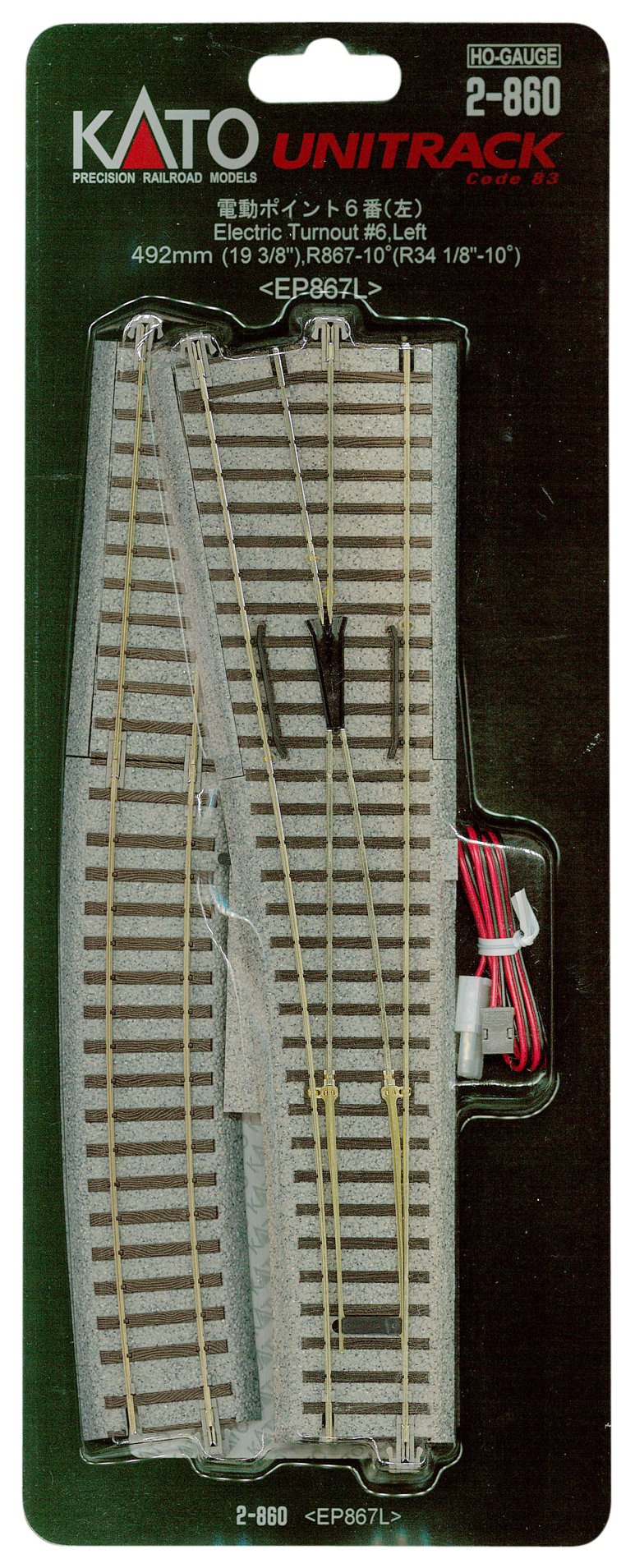 KATO HO Gauge Electric Point No. 6 Left 2-860 Railway Model Supplies