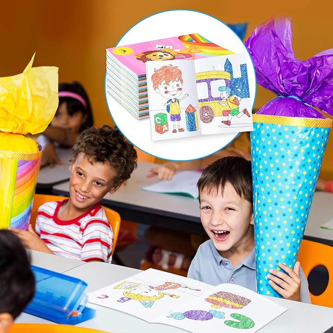 BenLouis 24 Pcs Preschool Kindergarten Mini Coloring Books Kids Graduation Party Favors Small Activity Books Bulk for Kids Student Birthday Goodie Bags Stuffers Return Gifts Classroom Travel