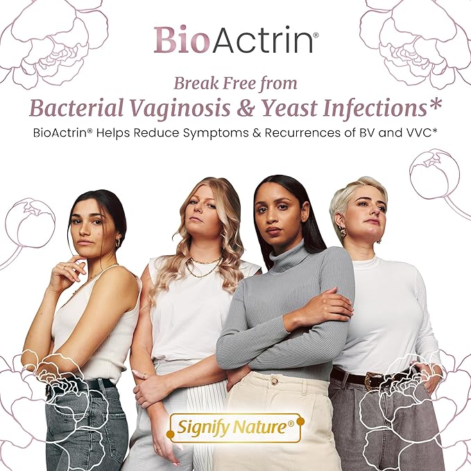 Bioactrin Vaginal Probiotics for Women - Formulated Bacterial Vaginosis Treatment, Yeast Infection and Vaginitis Relief - BV Treatment for Women Probiotic- pH Female Vaginitis Support - 28 Pills