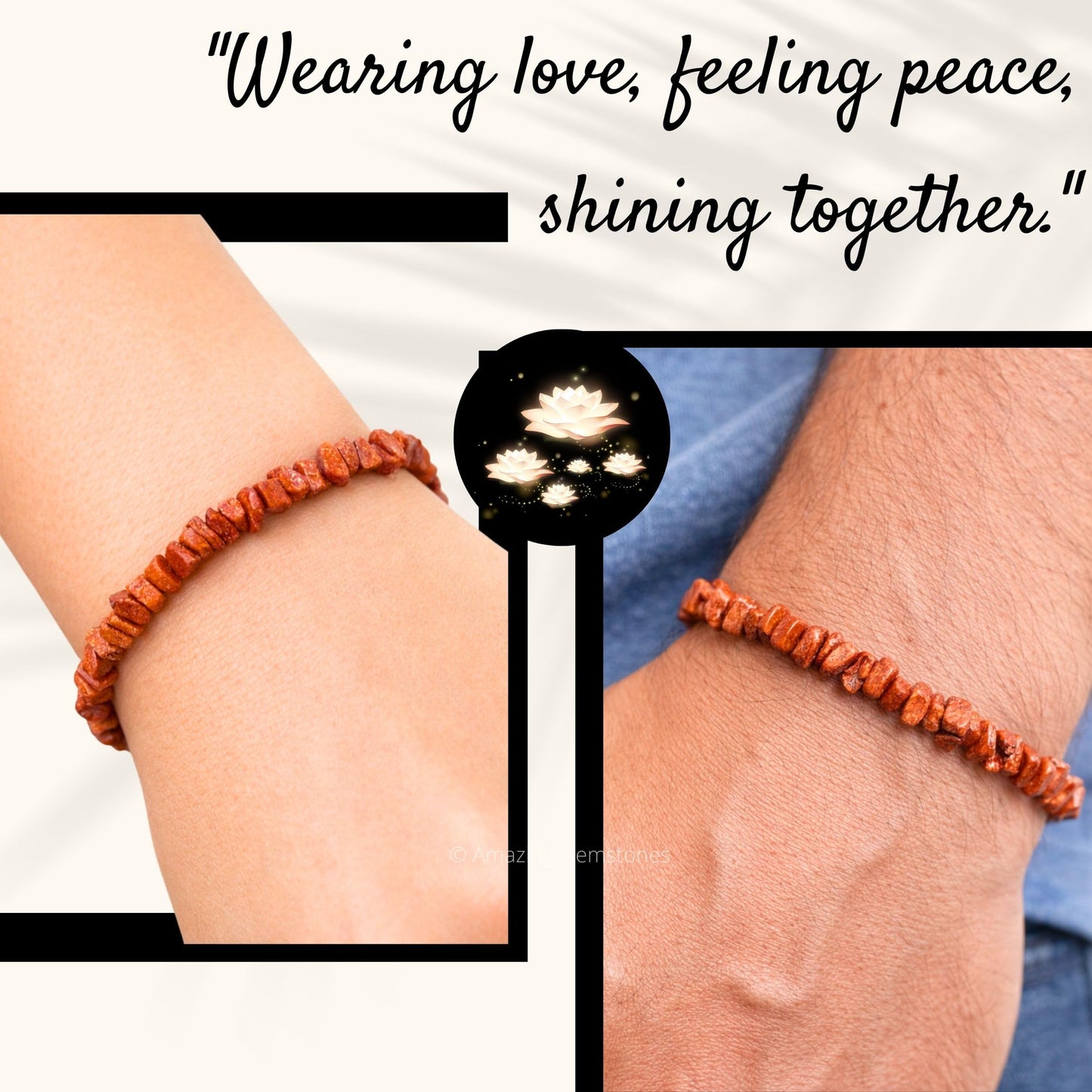 Amazing Gemstone Chips Bracelet (Red Goldstone)