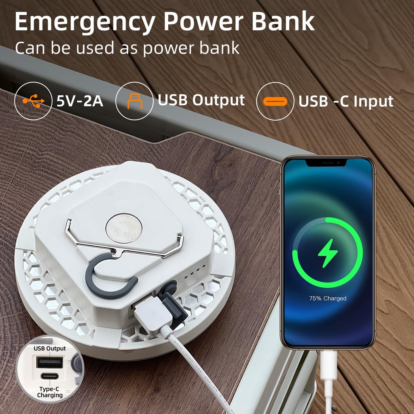 10000mAh Rechargeable Hanging Tent Light with Magnet, 30W 4000LM LED 3 Color Lighting Modes (Remote) Camping Lantern, Portable IPX5 Waterproof LED Flashlight for Emergency & Gift
