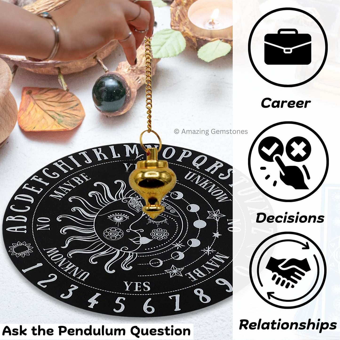 Amazing Gemstone Healing Metal Pendulums for Divination, Gold Pot Steel Copper Pendulum High Energy Pendulo de Bronce Pendulos de Mesa MP10