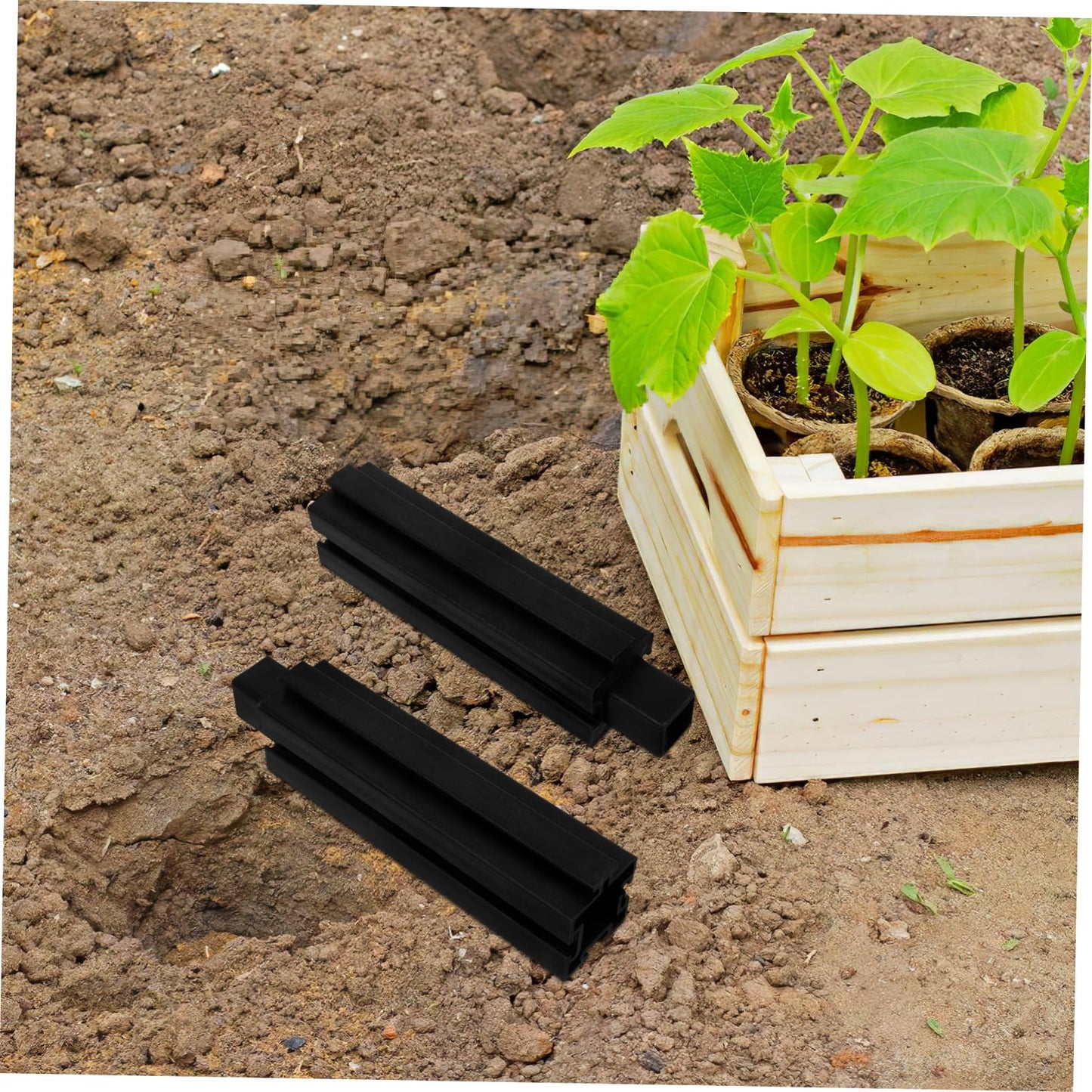 Gogogmee 8Pcs Raised Garden Bed Legs Plastic Planter Box Stands 6 Inch Height Easy Assembly Elevated Planter Accessories for Balcony Vegetable Gardening Outdoor Plant Support