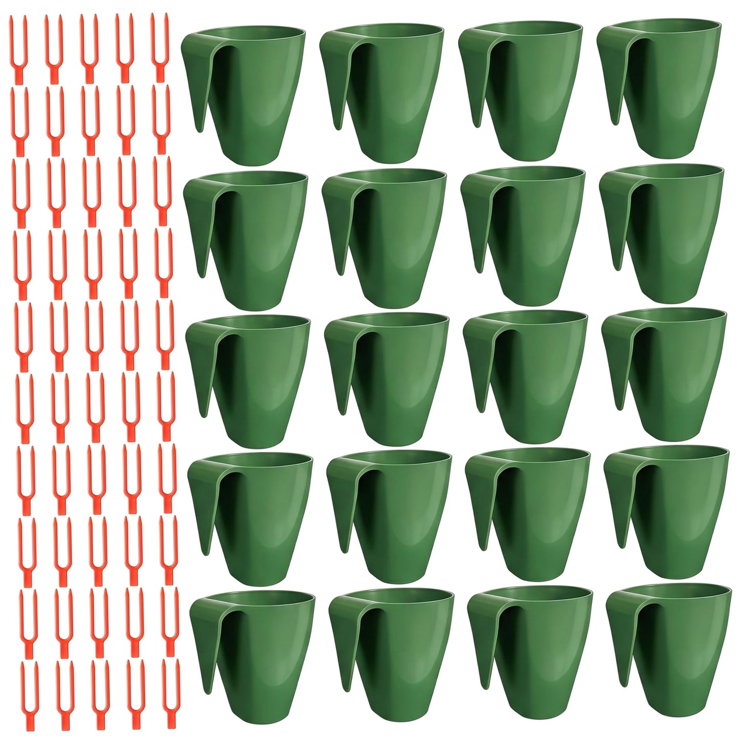 Neptuiby Propagation Cups, 20PCS Small Strawberry Propagation Cups with 50 Vine Press Forks Plastic Planter for Runner Rooting & Transplanting..