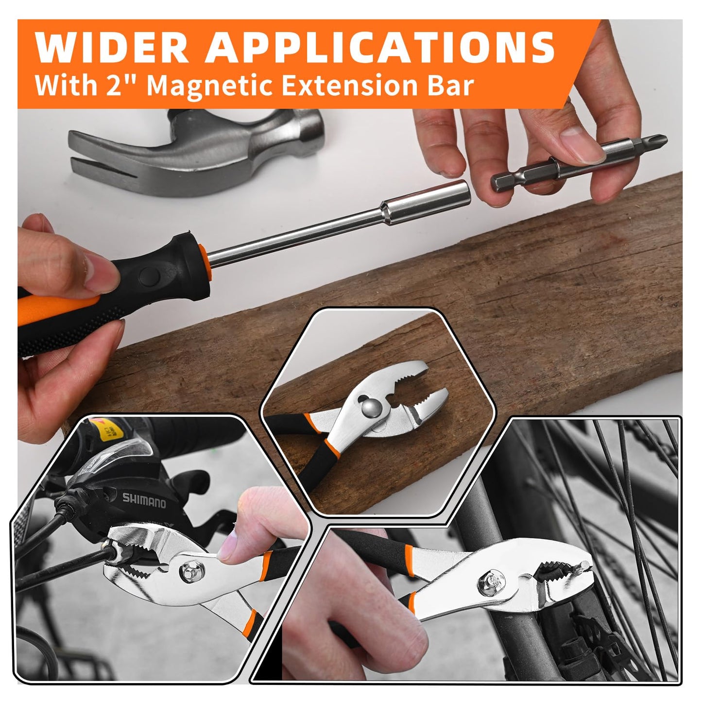 GETFOO 58-Piece Tool Kit Basic Home Repair Tool Set, General Household Hand Tool Kit,Small Tool Kit with Plastic Toolbox Mini Tool kit for Women, Office & College Repairs Orange