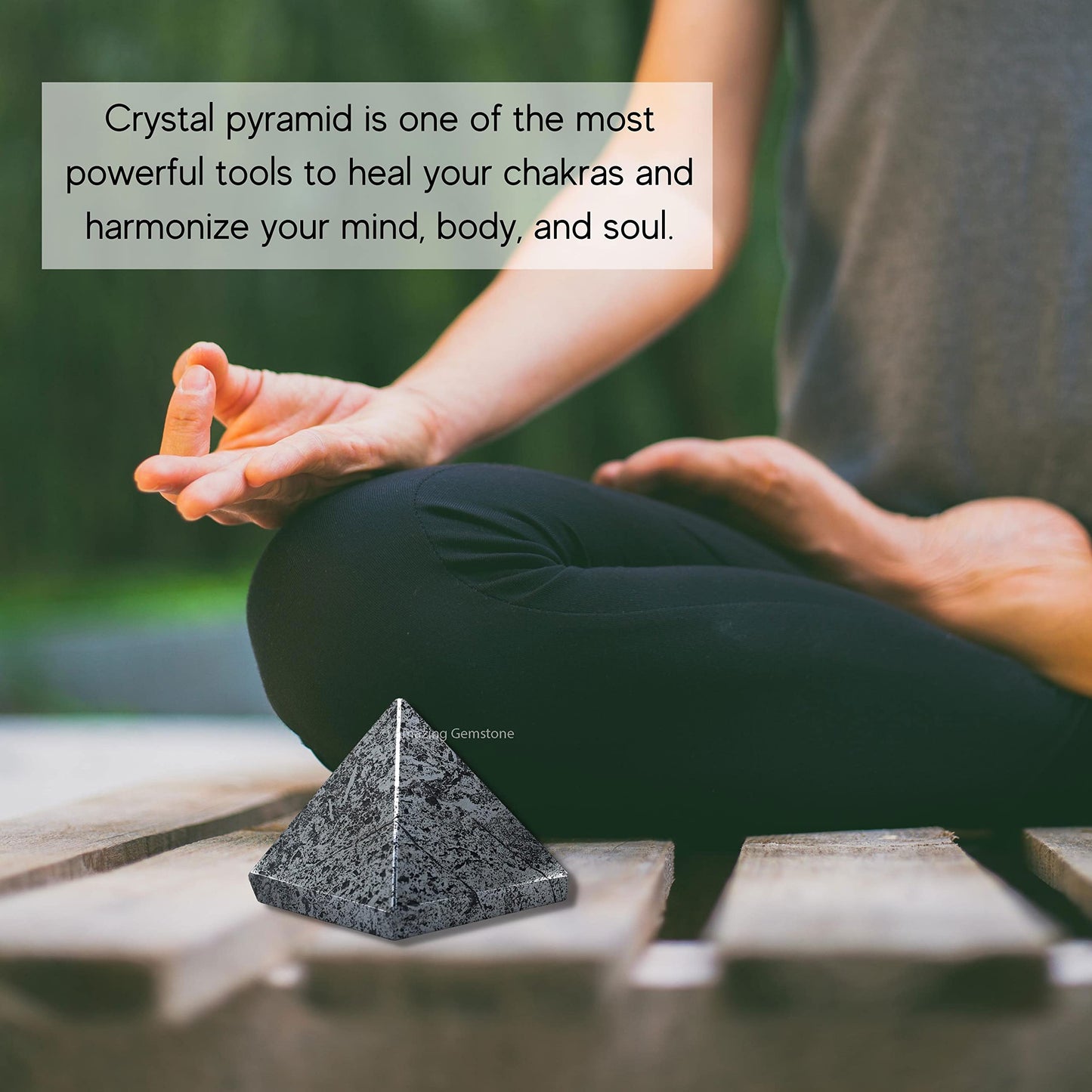 Amazing Gemstone Hematite Pyramid Crystal Healing Stones - 2" Great Pyramid Figurine of Natural Stone Pyramid for Meditation, Reiki, Chakra Balancing and Crystal Pyramids Grid