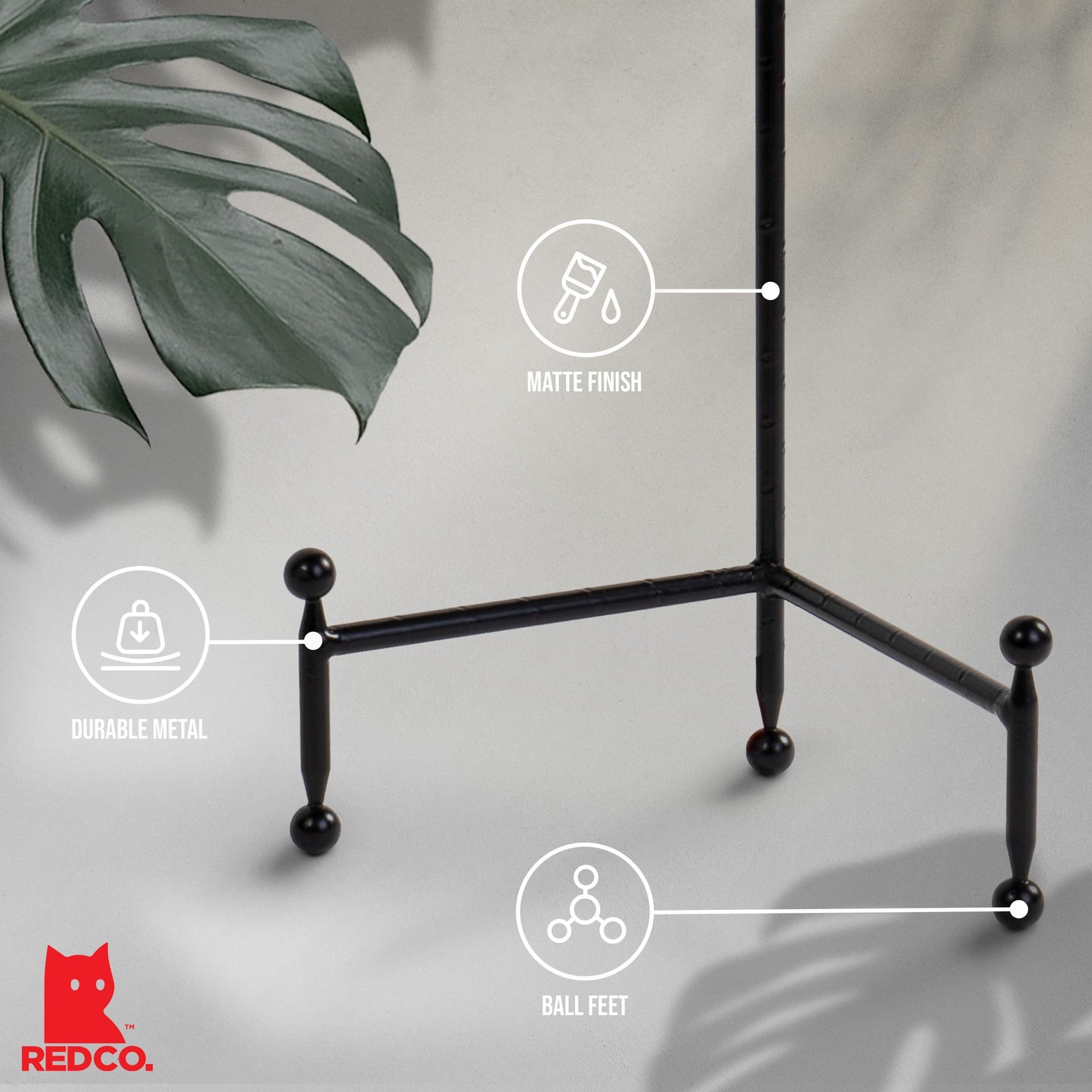 Red Co. Decorative Tripod Plate Stand and Art Holder Easel in Black Finish - 14" h