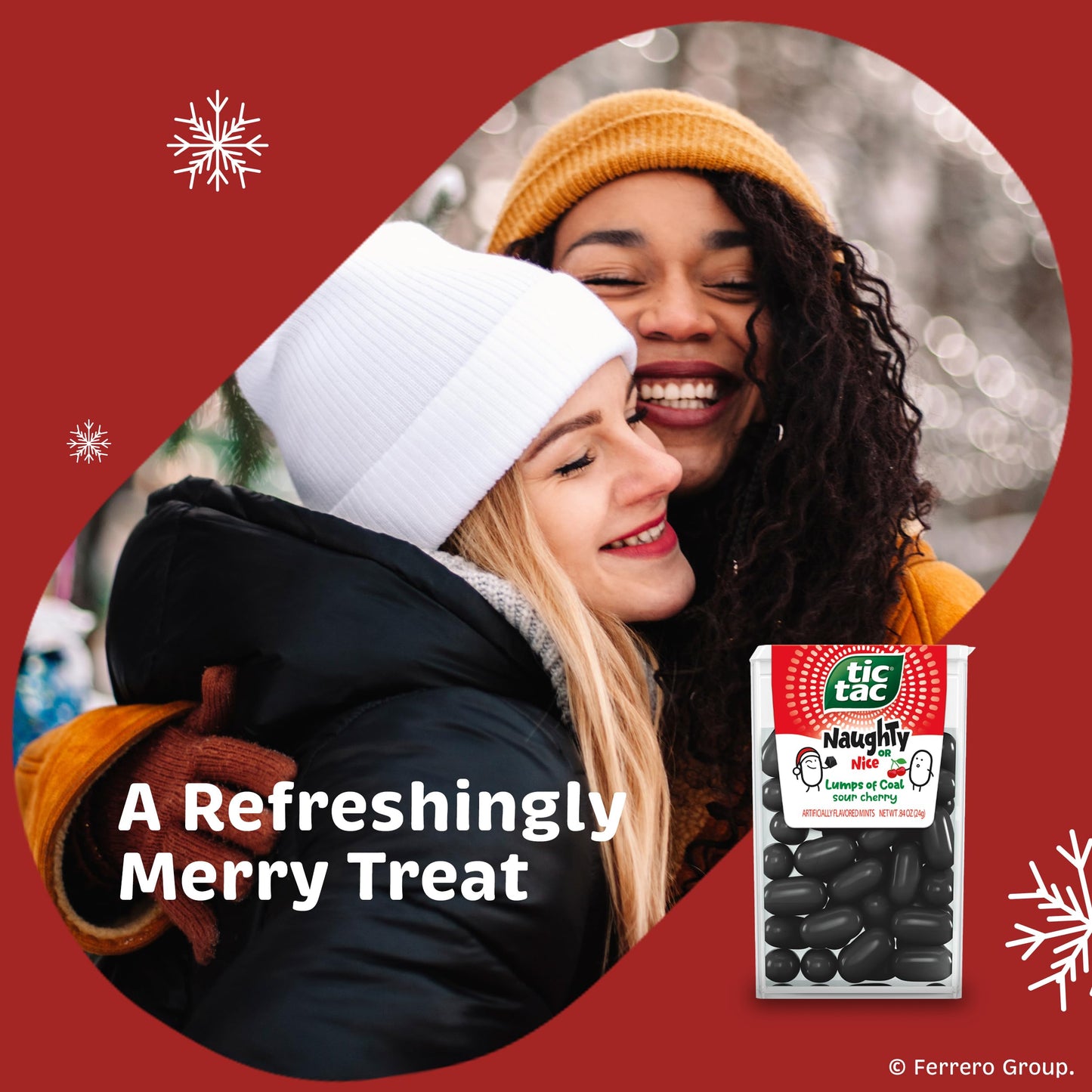 Tic Tac Naughty or Nice Lumps Of Coal Sour Cherry Mints, Hard Mints, Stocking Stuffer, 12 pack, 0.84 oz
