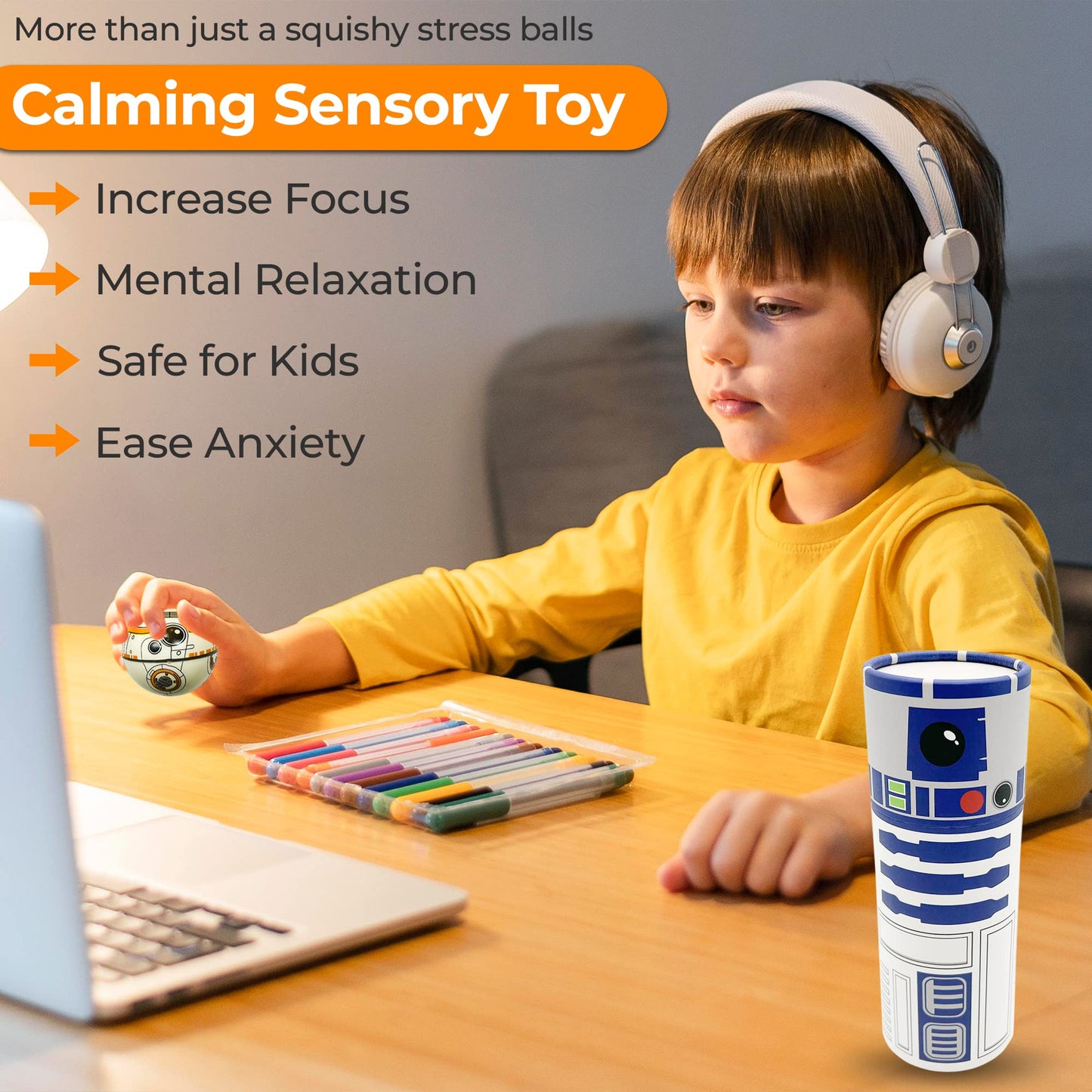 Stress Balls Squishy Set - Pop Fidget Toy for Kids and Adults, Relief Fidget, Anti Squeeze Use Play/Decor/Help Relieve Stress/Improve Concentration Focus