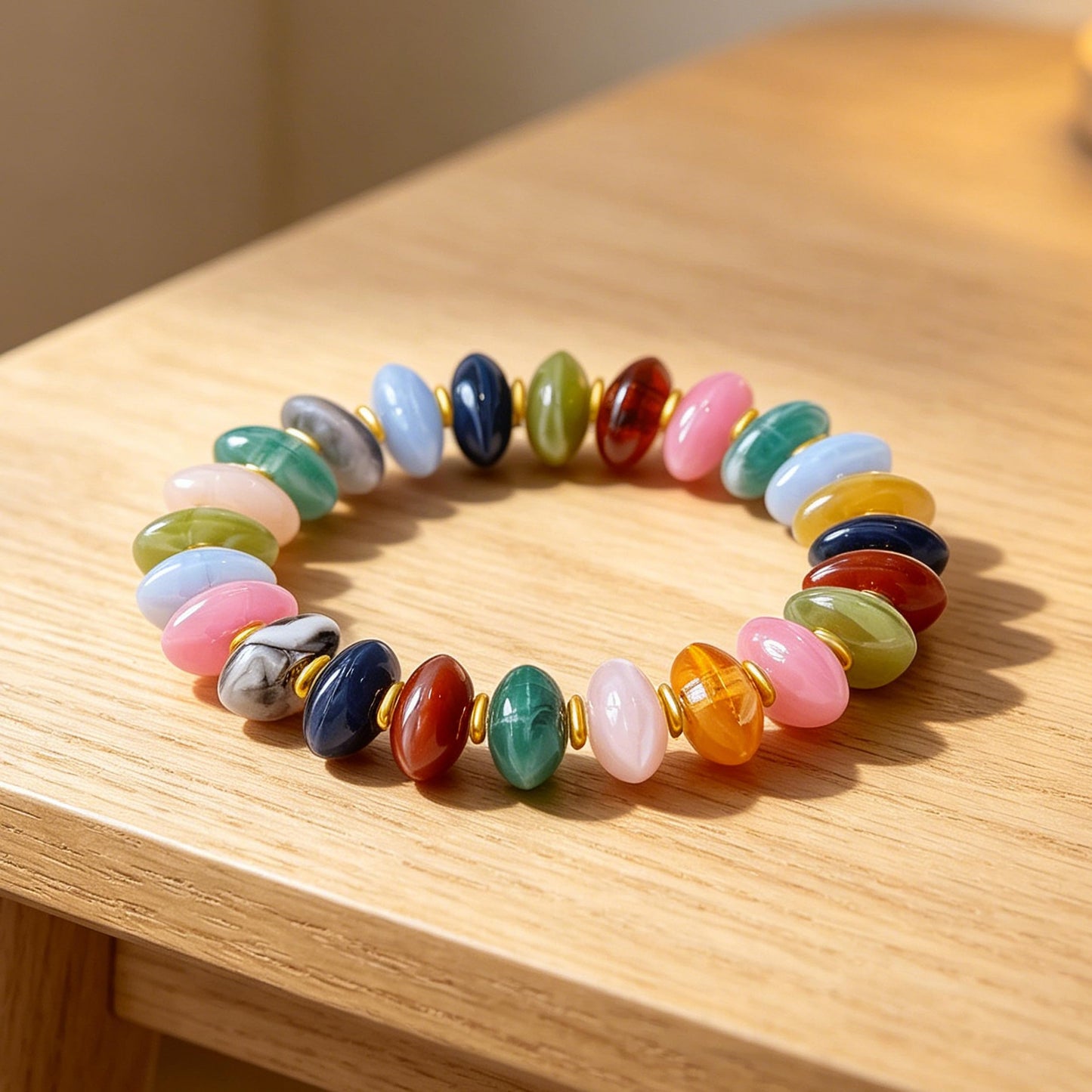 chorfla Beaded Bracelets for Women for Women, Boho Chunky Resin Elastic Stretch Bracelet, Vibrant Summer Beach Jewelry Gift